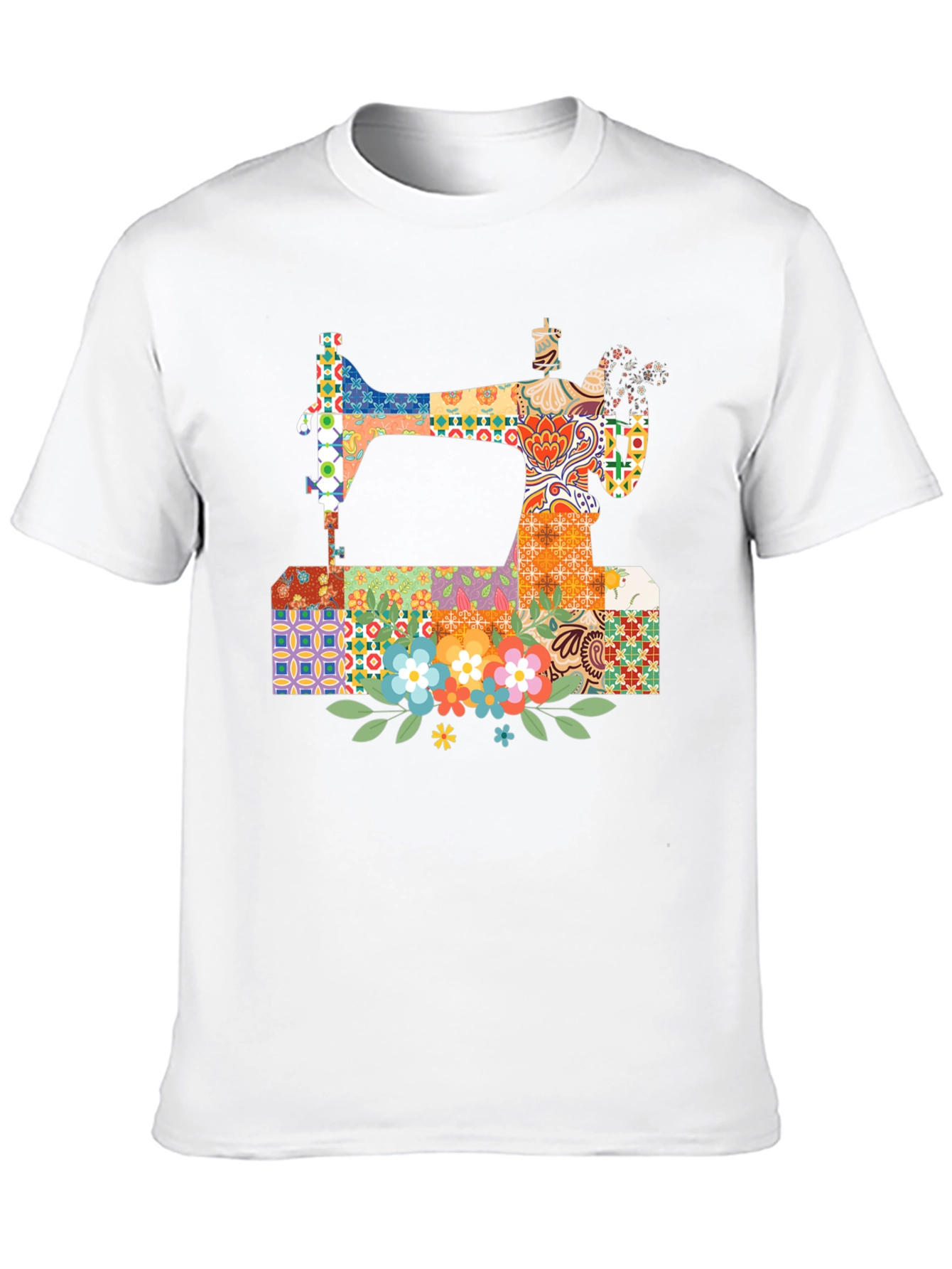 Black Sewing Machine Floral T-Shirt view 10
