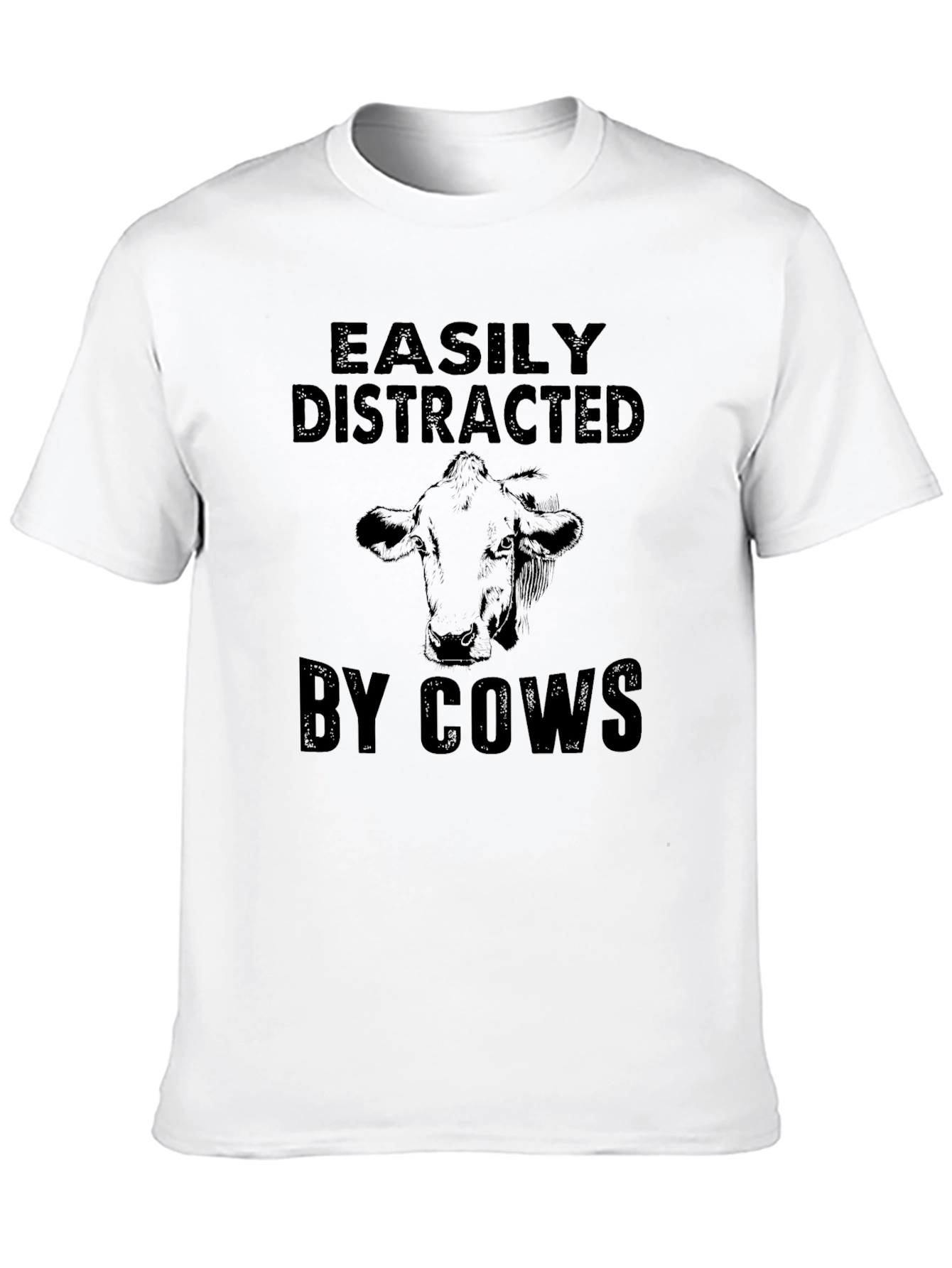 Black Easily Distracted By Cows Black Graphic Tee view 10