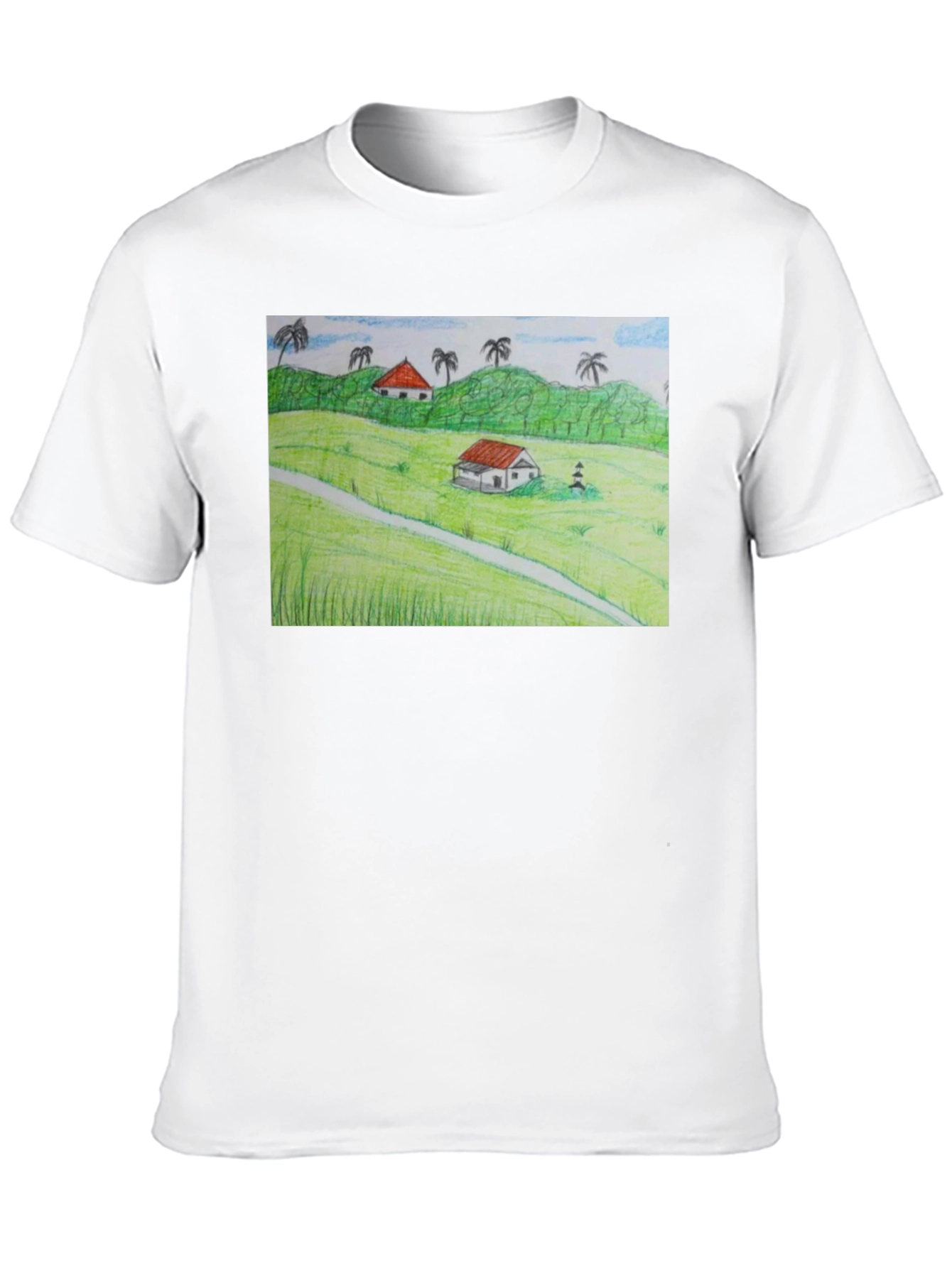 Black Nature Landscape Graphic T-Shirt view 10