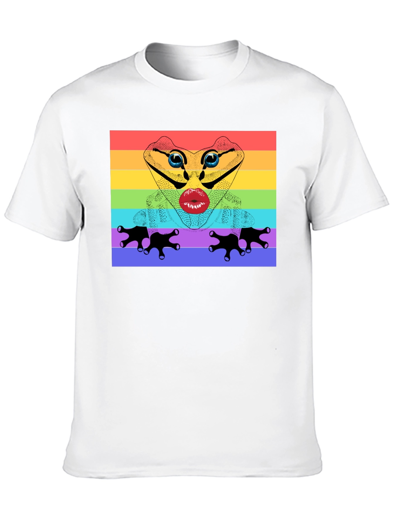 Black Rainbow Frog Lips T-Shirt - Pride Apparel view 10