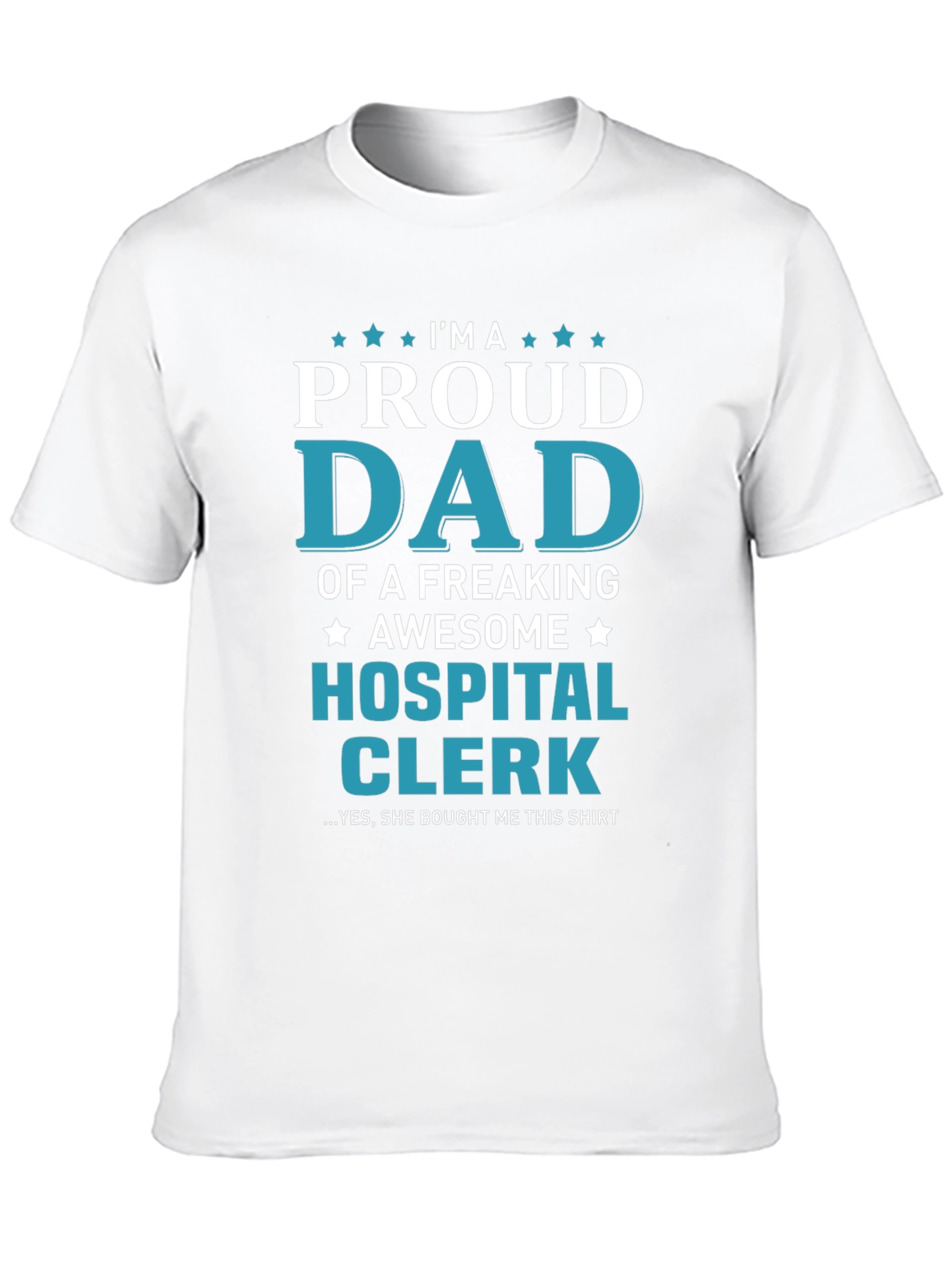 Black Proud Dad Hospital Clerk Graphic T-Shirt view 10