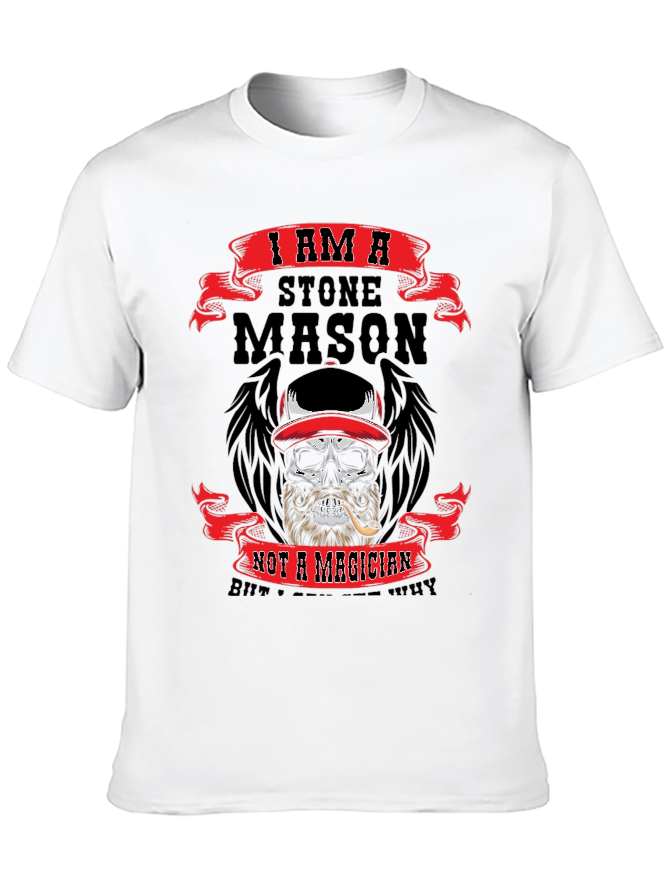 Black Stone Mason Skull Graphic T-Shirt view 10