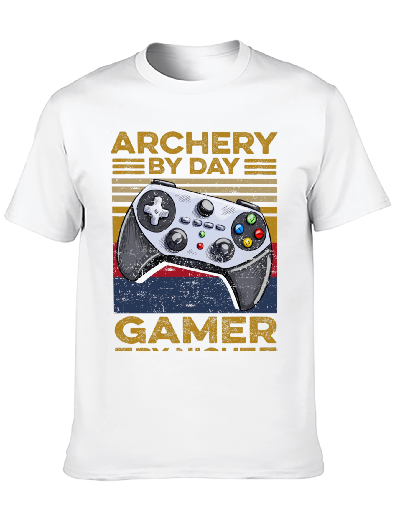 Black Archery By Day Gamer By Night T-Shirt view 10