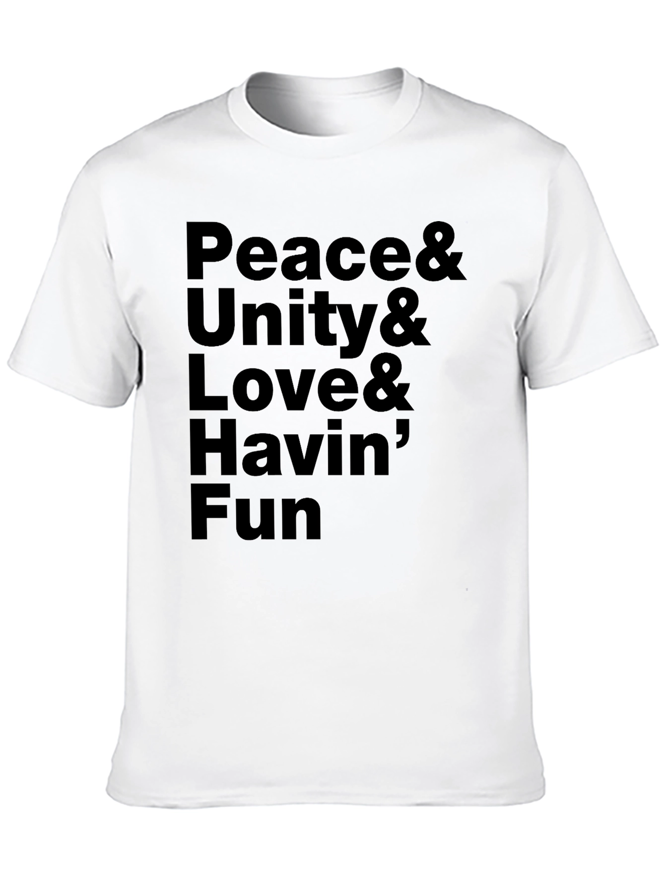 Black Peace Unity Love Fun Black Graphic Tee view 10