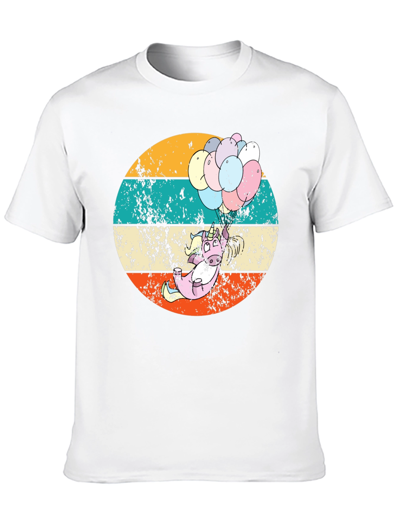 Black Retro Unicorn Balloons Graphic Tee view 10