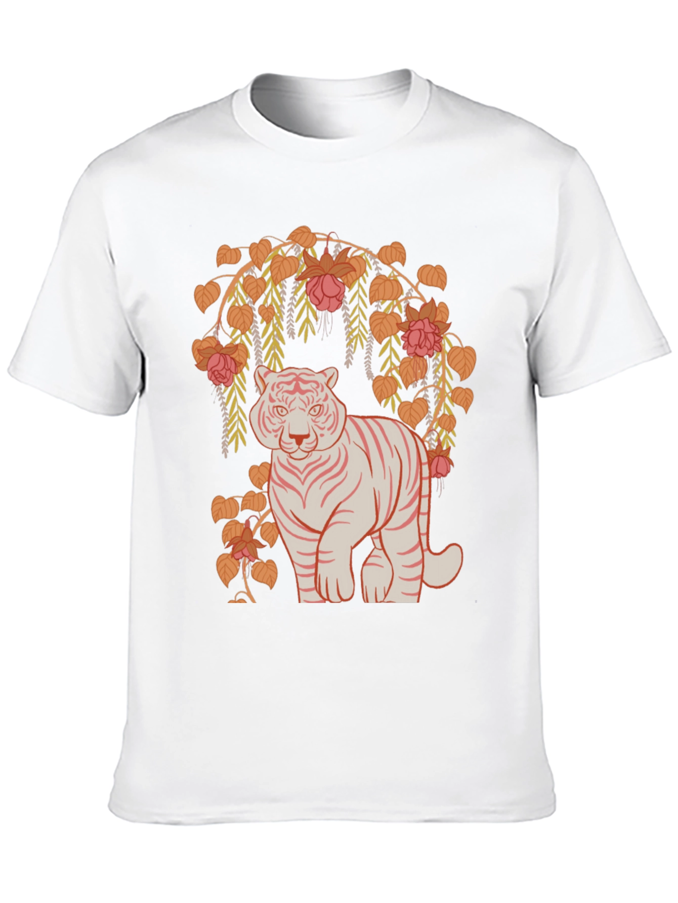 Black Tiger and Floral Graphic Tee - Black view 10