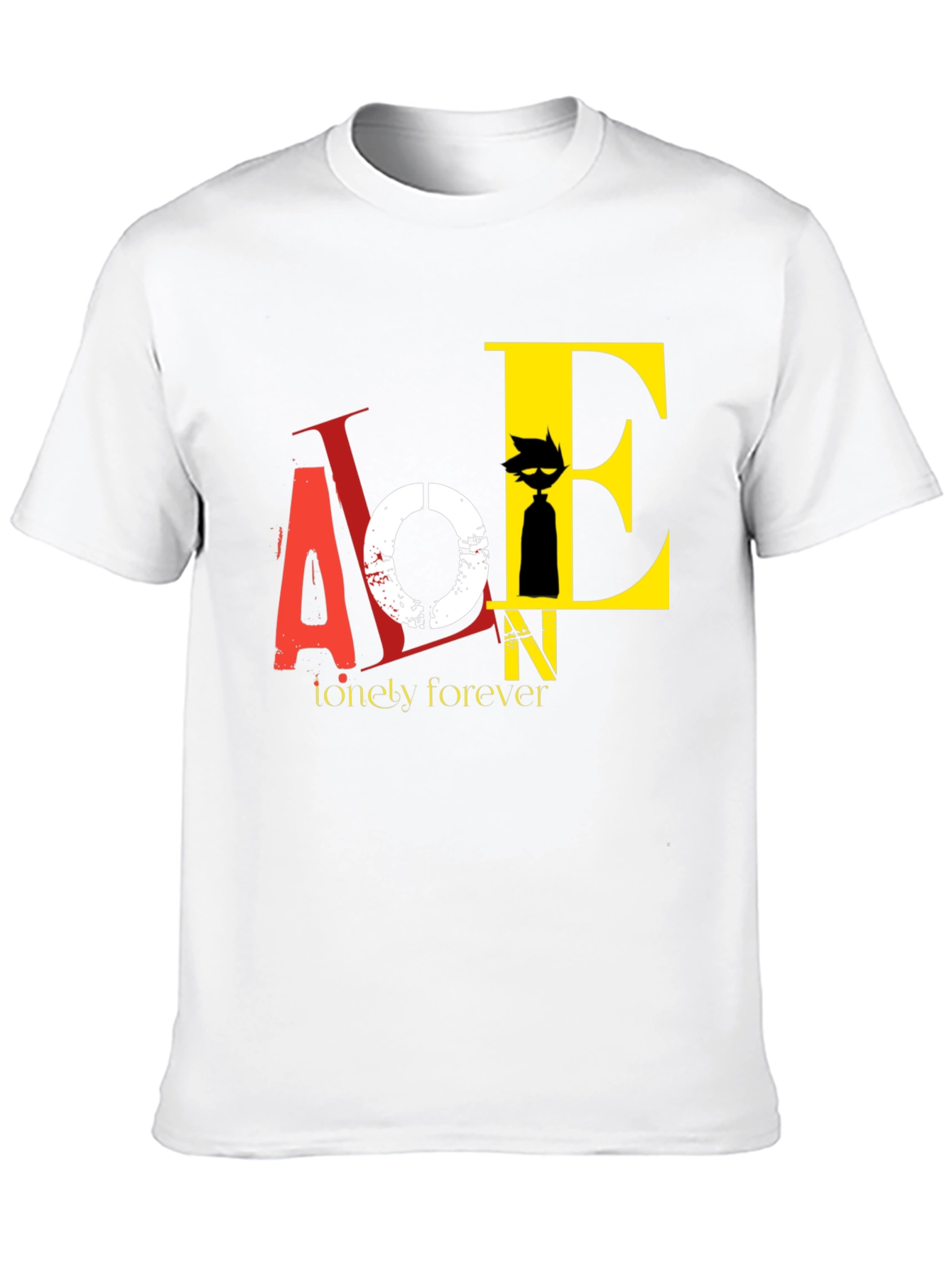 Black Lonely Forever Graphic Tee - Black Cotton T-Shirt view 10