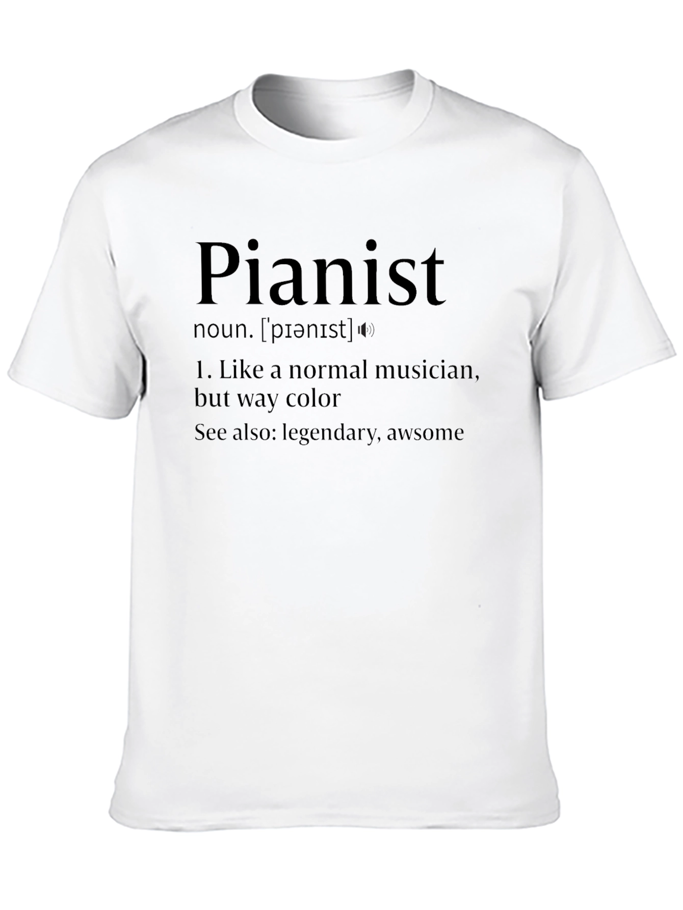 Black Pianist Definition T-Shirt - Musician Humor Tee view 10