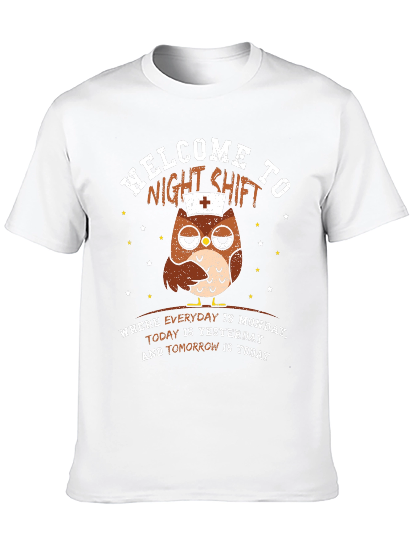 Black Night Shift Nurse Owl T-Shirt view 10