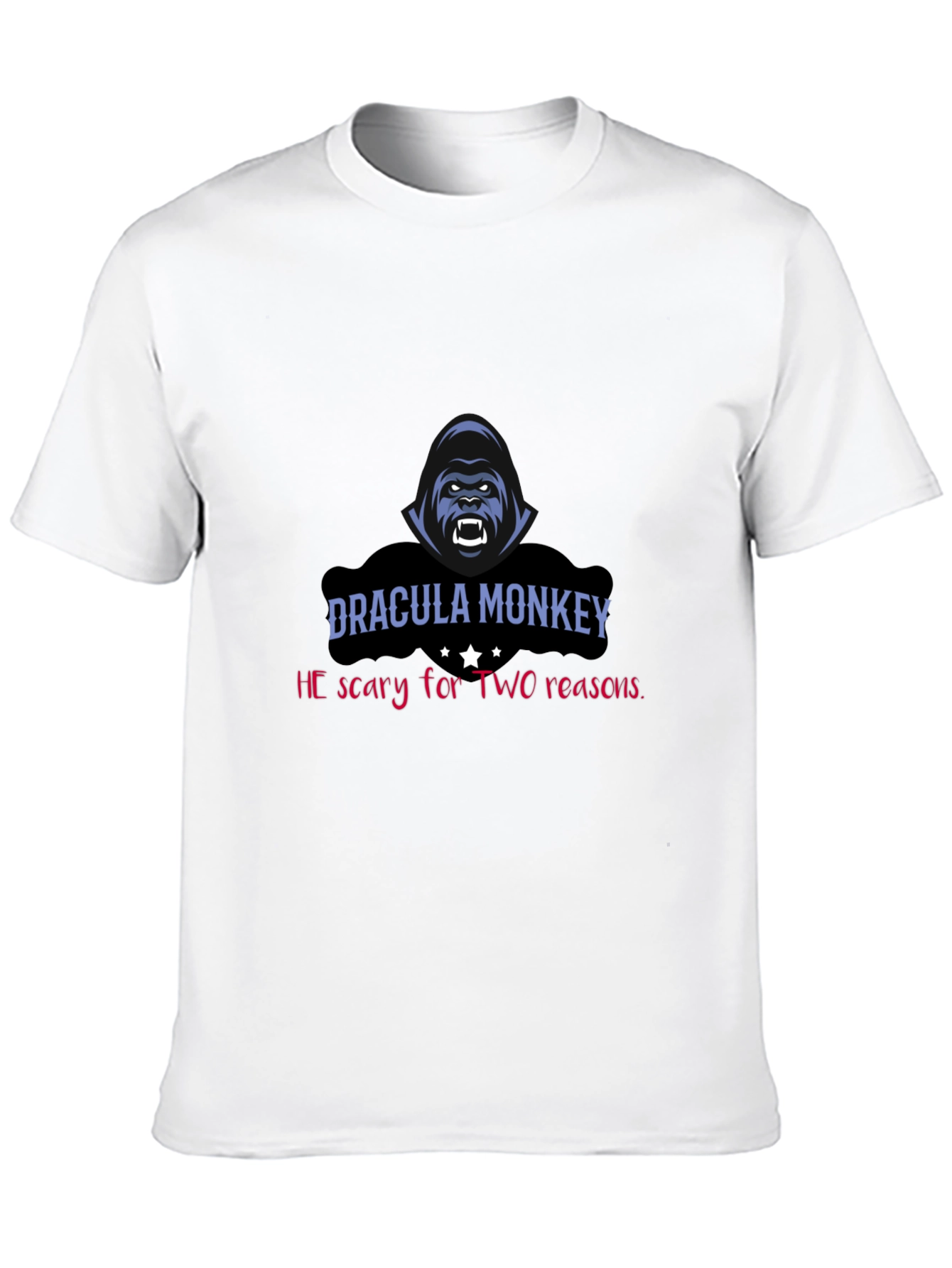 Black Dracula Monkey Graphic Tee - Scary For Two Reasons! view 10