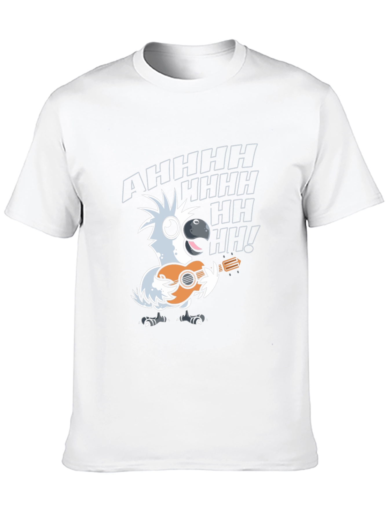 Black Parrot Guitar Player T-Shirt - Black Cotton Tee view 10