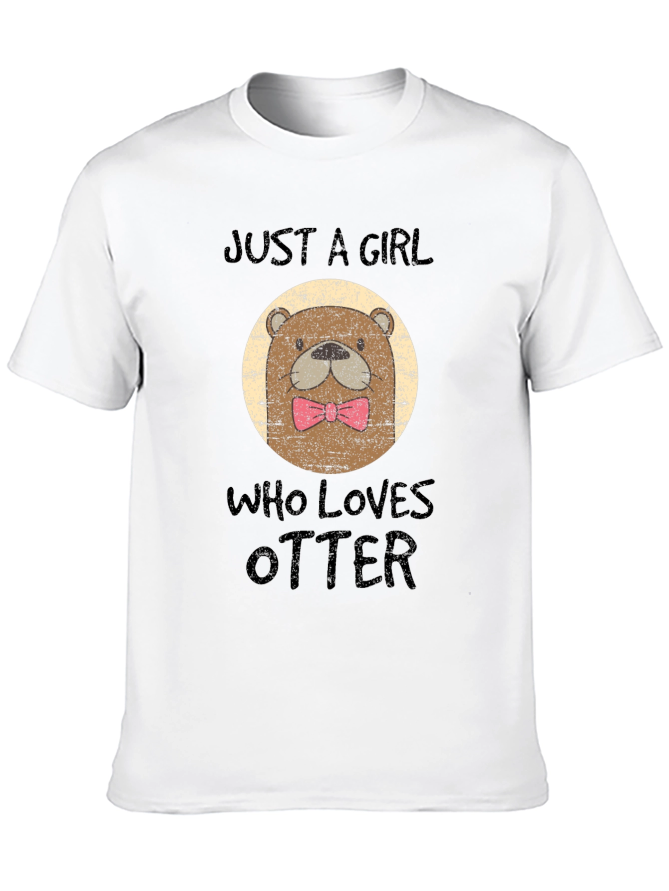 Black Otter Lover T-Shirt - Just a Girl Who Loves Otters! view 10
