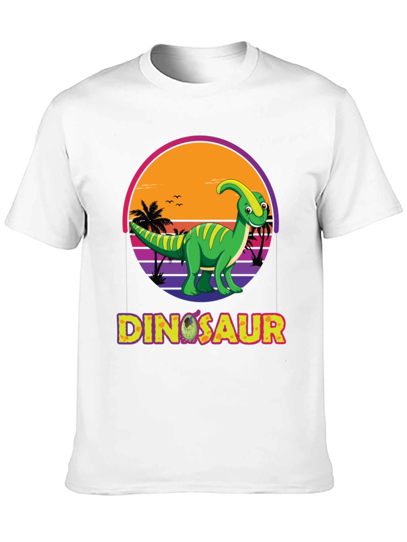 Black Dinosaur Sunset T-Shirt view 10