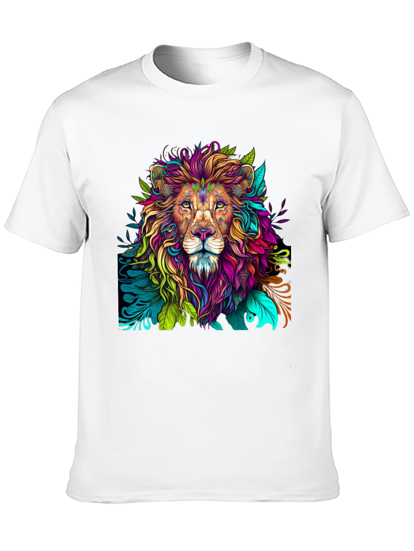 Black Colorful Lion Graphic Tee - Bold Style view 10