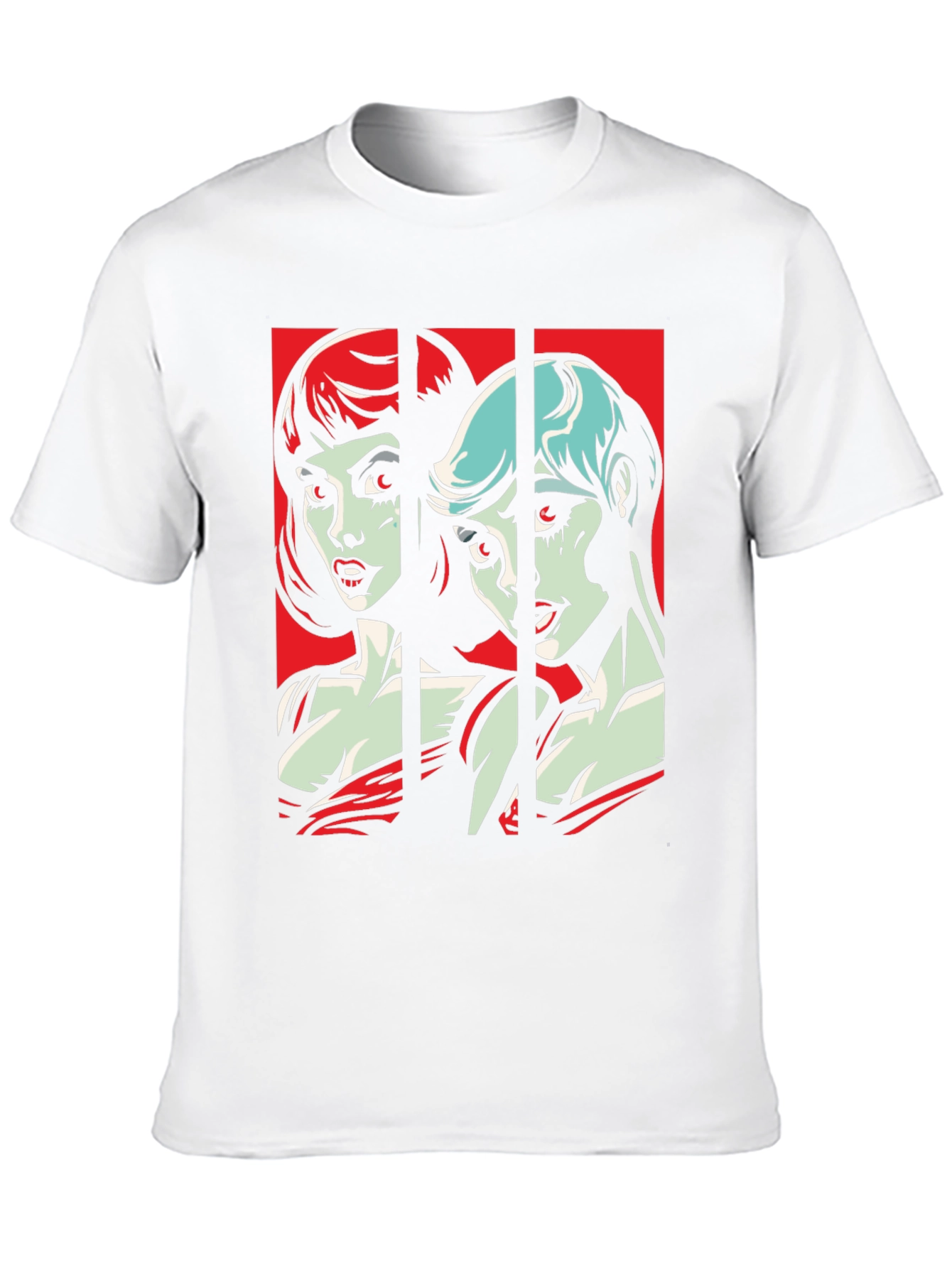 Black Retro Pop Art Vampire Women Black T-Shirt view 10