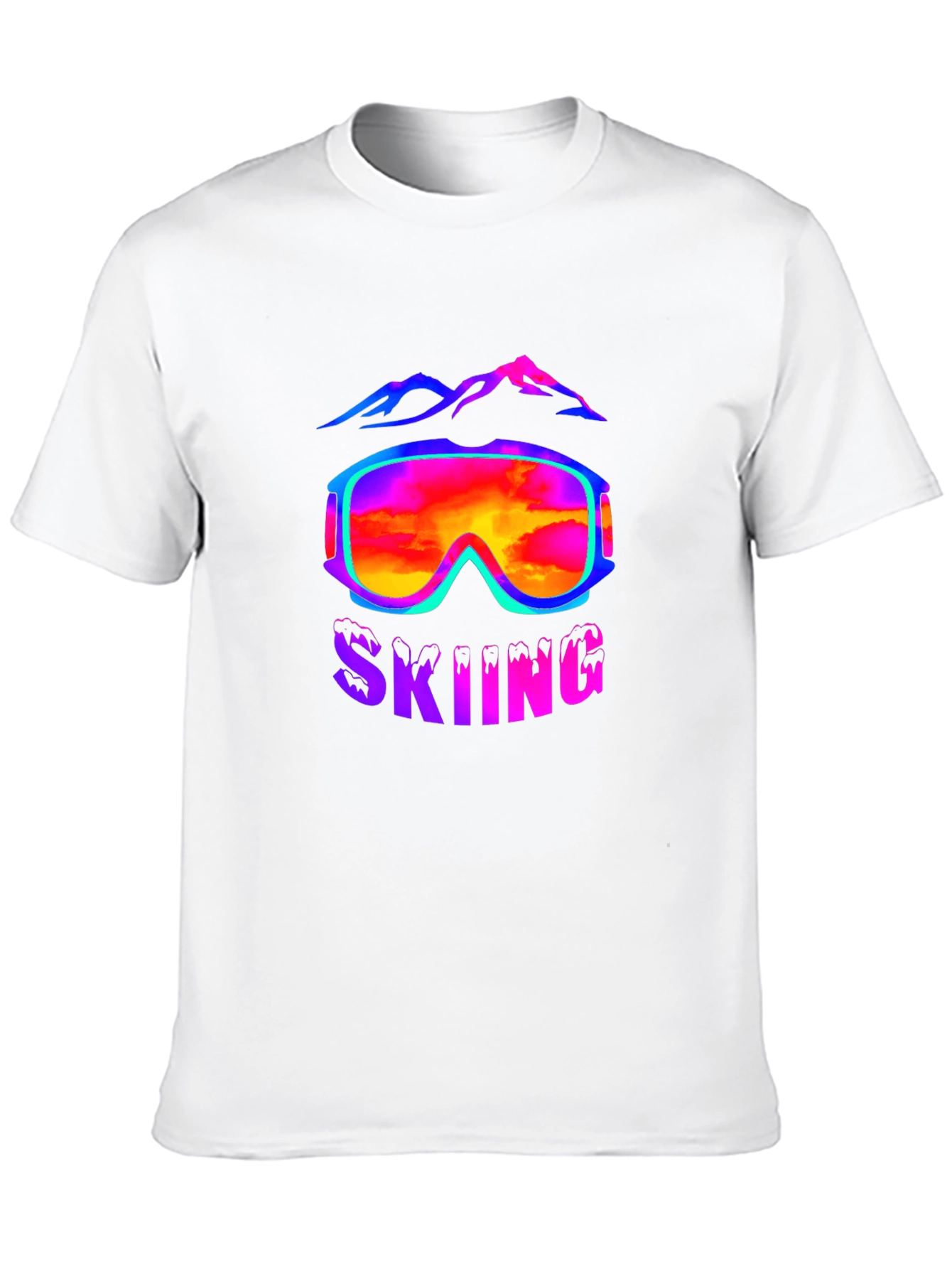 Black Skiing Goggles T-Shirt - Mountain Adventure Tee view 10