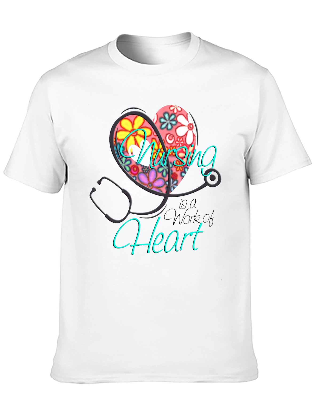 Black Nursing is a Work of Heart T-Shirt view 10
