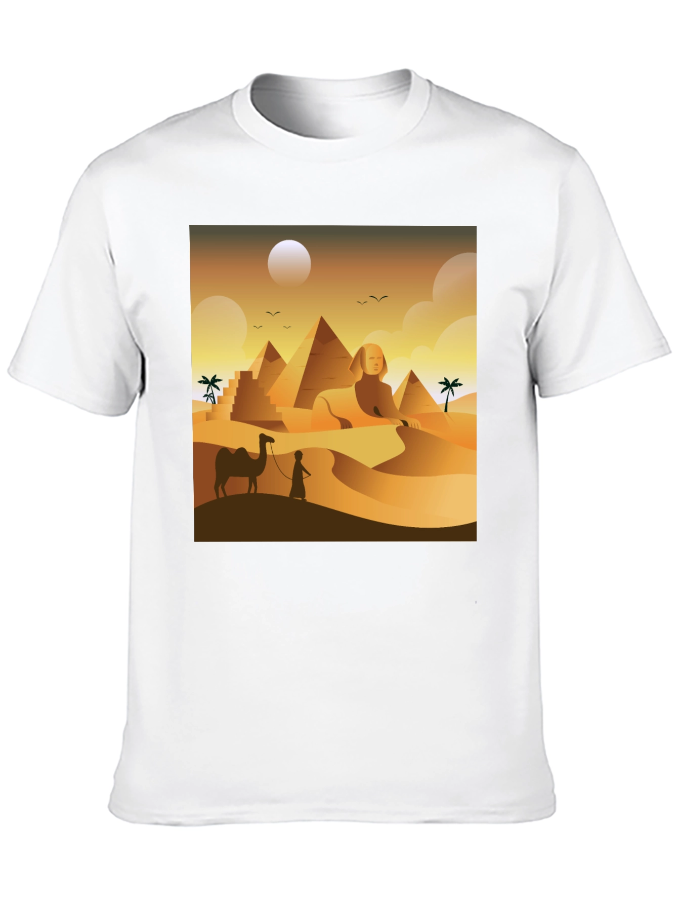Black Egyptian Desert T-Shirt: Sphinx & Pyramids view 10