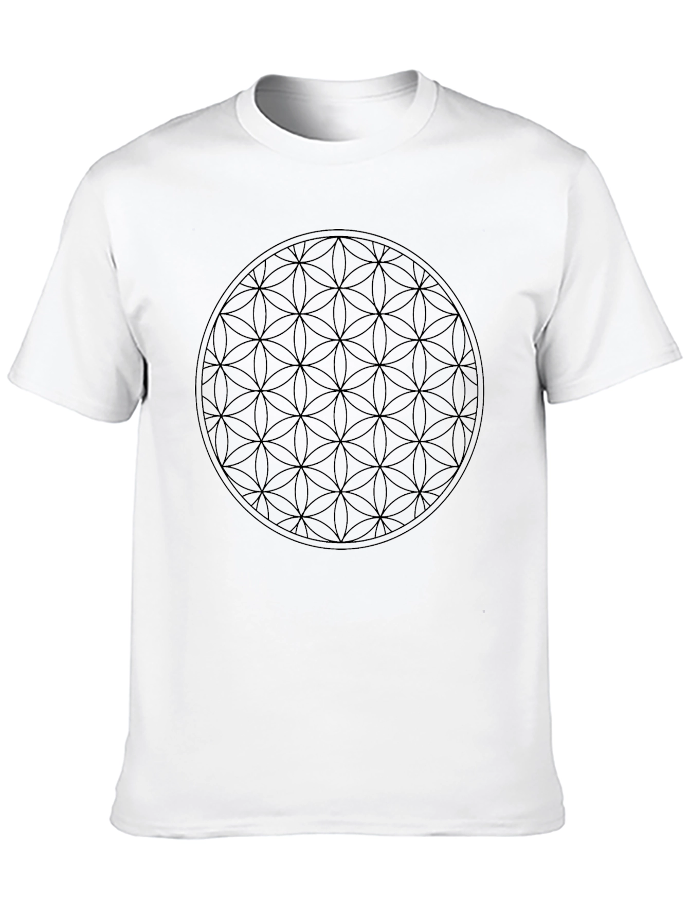 Black Geometric Flower of Life Graphic Tee - Black view 10