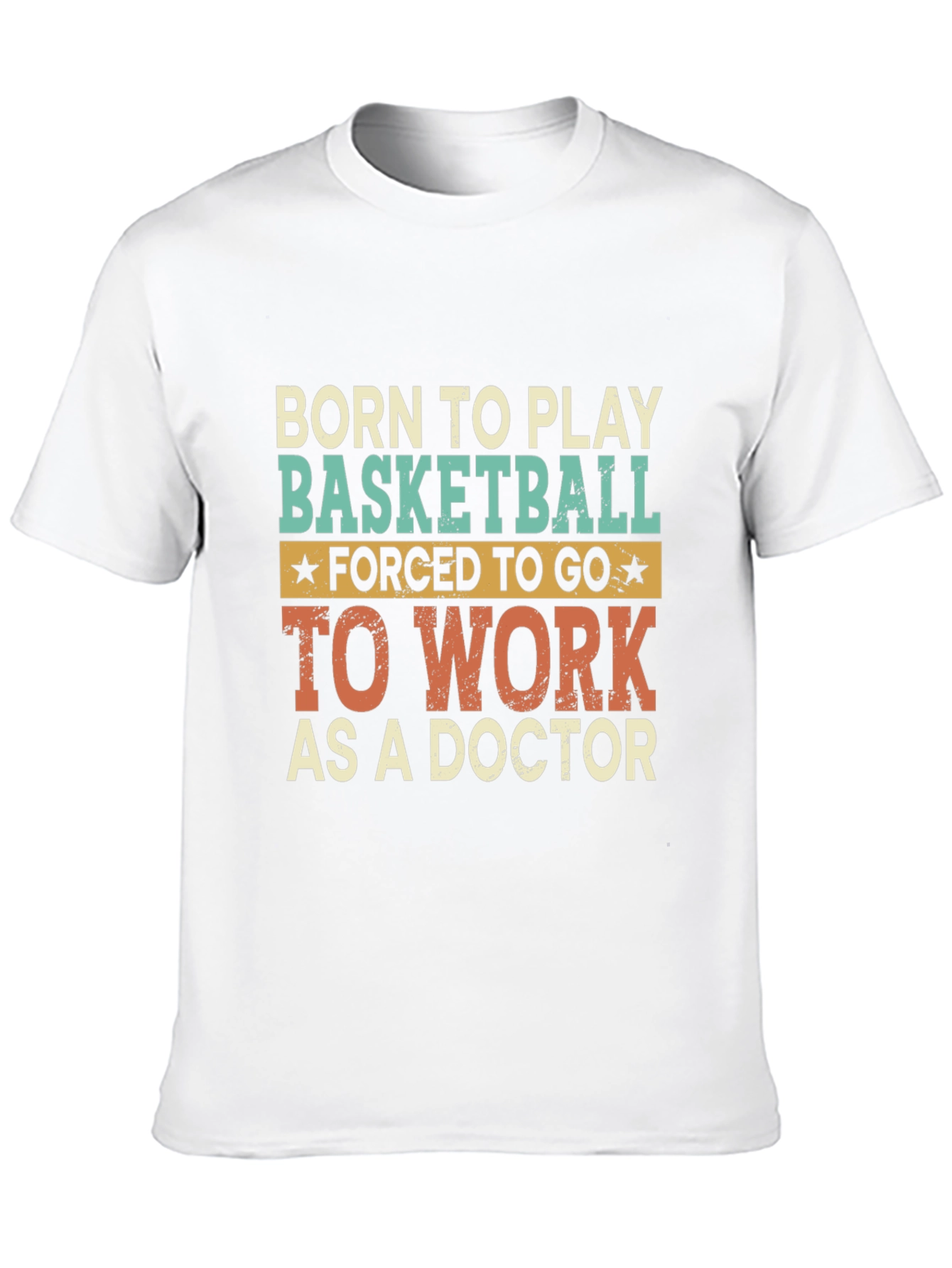 Black Born to Play Basketball Doctor T-Shirt view 10