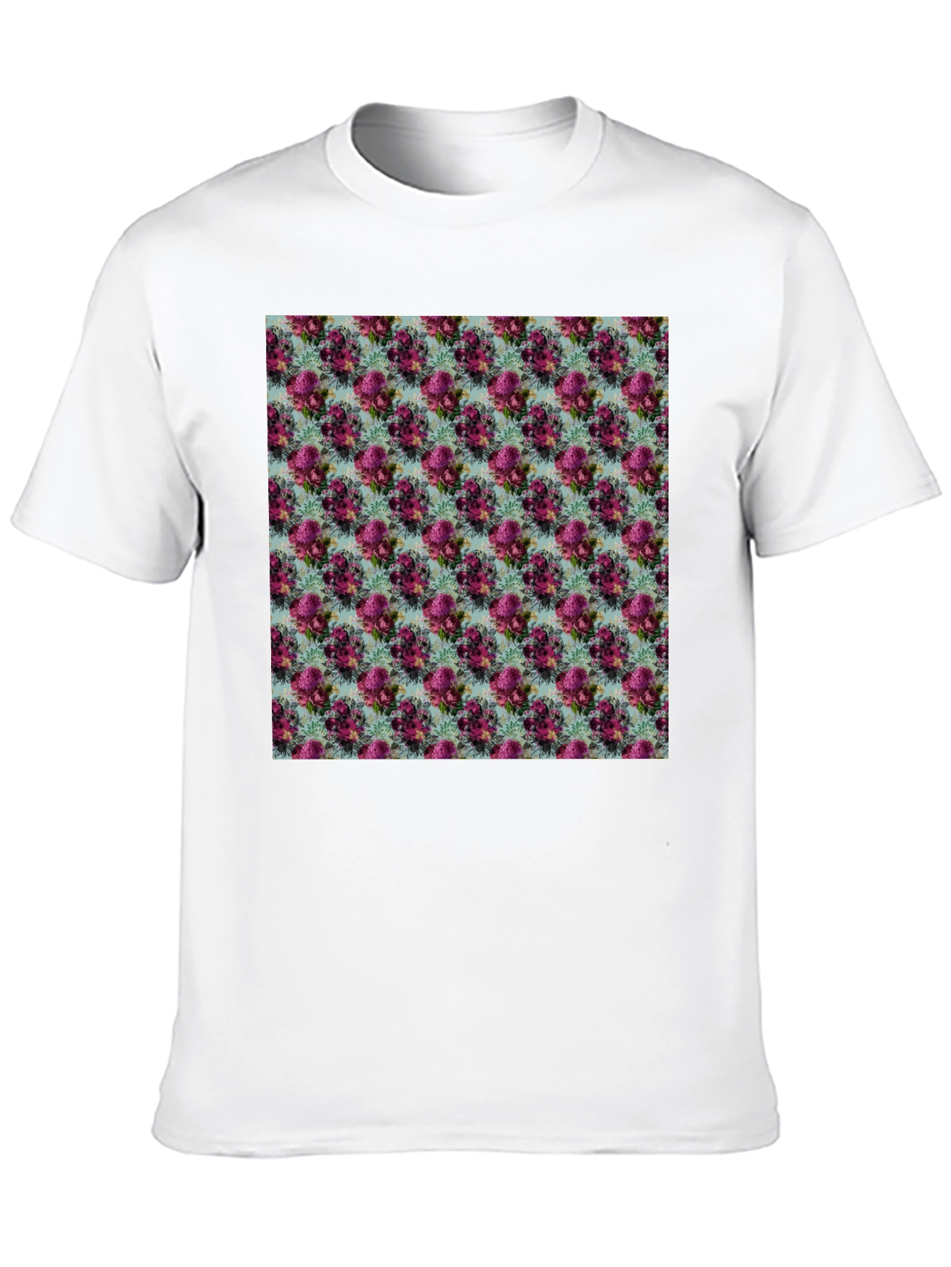 Black Floral Pattern T-Shirt view 10