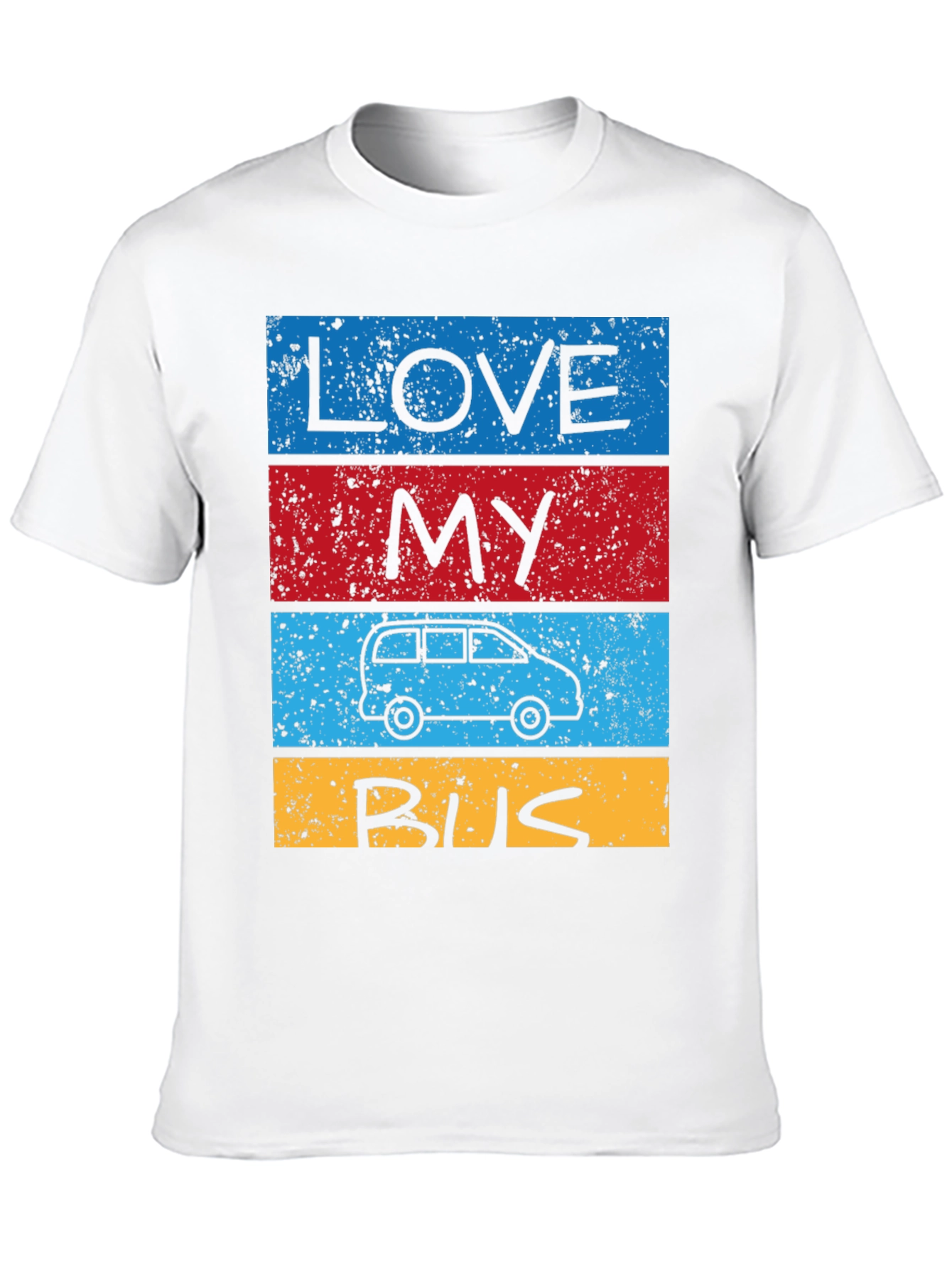 Black Love My Bus T-Shirt - Retro Van Design view 10