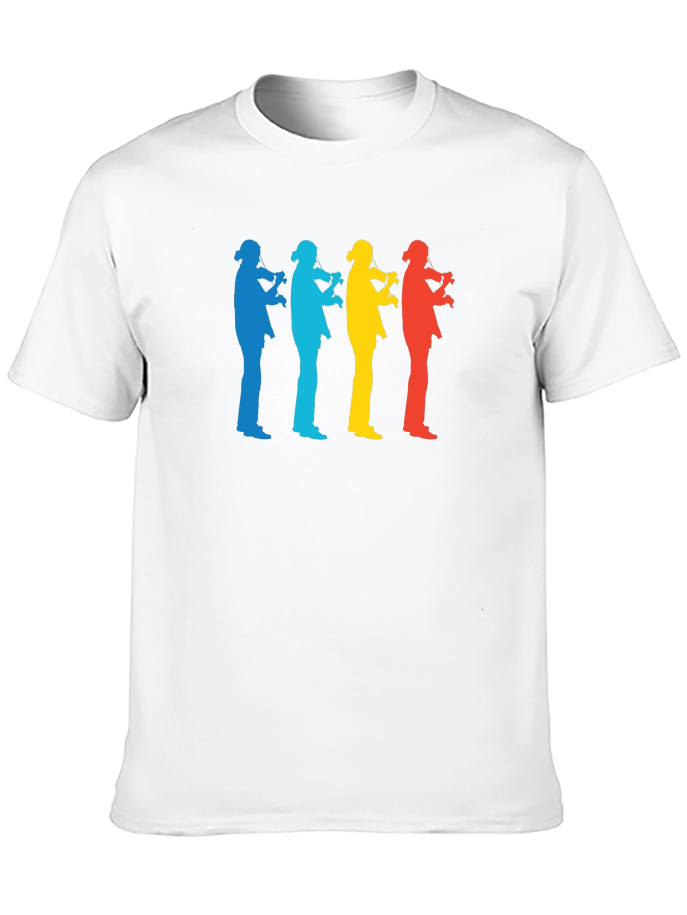 Black Rainbow Violinist Silhouette Graphic Tee - Cool Music Lover Shirt view 10