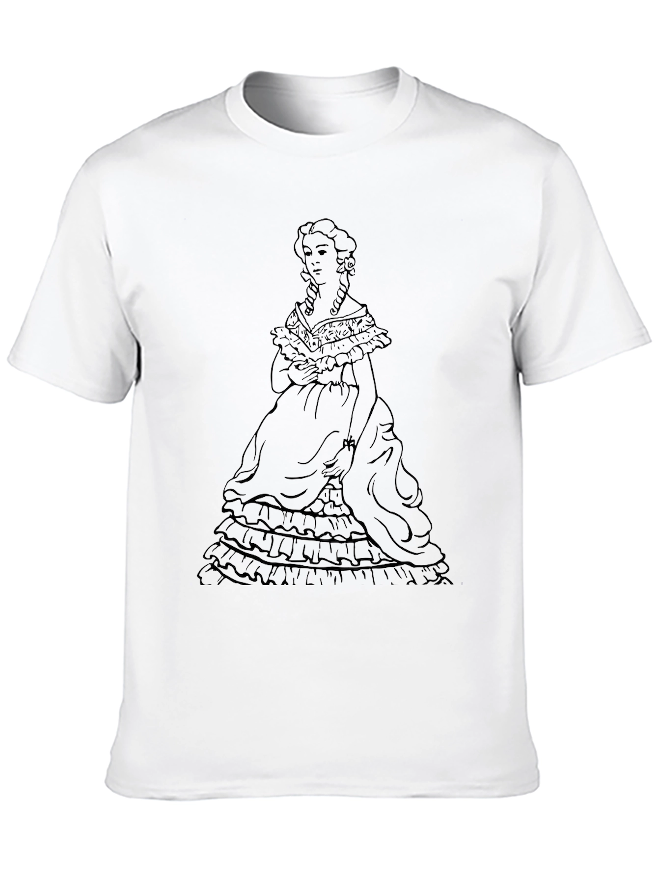 Black Victorian Lady Graphic Black T-Shirt view 10