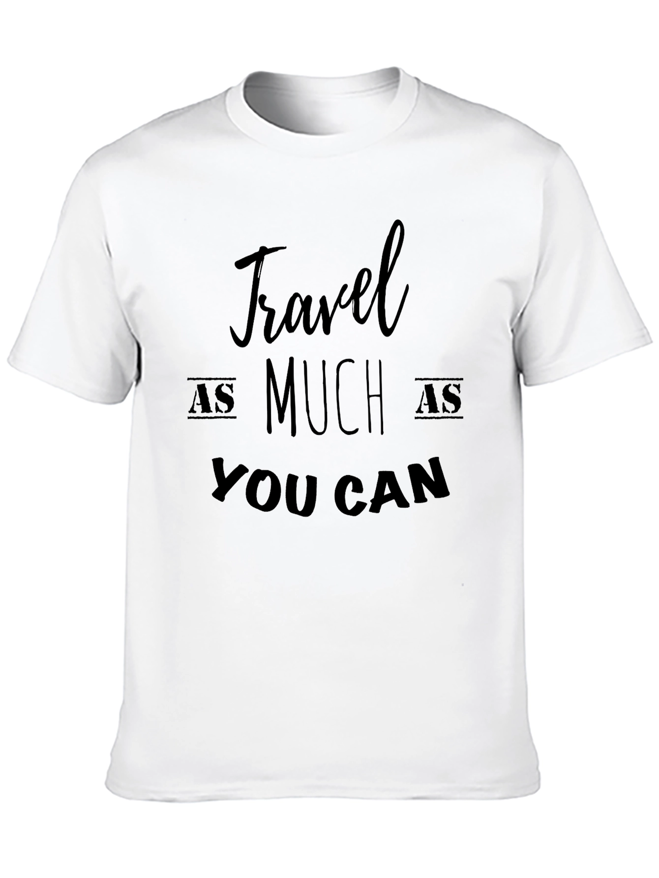 Black Travel As Much As You Can - Black T-Shirt view 10