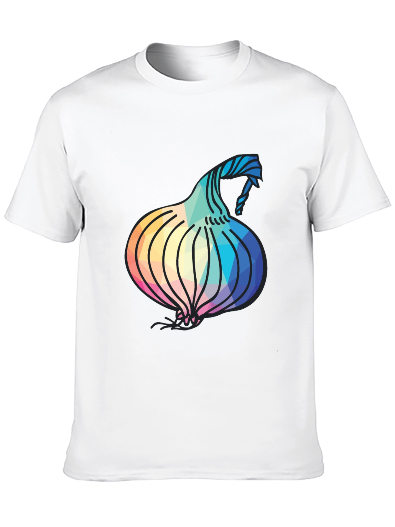 Black Geometric Onion Design Black T-Shirt view 10