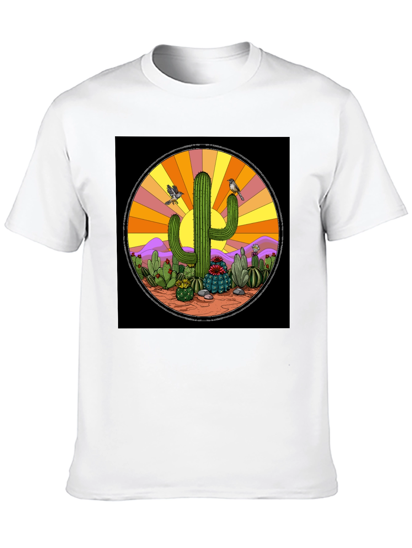 Black Cactus Desert Graphic T-Shirt view 10