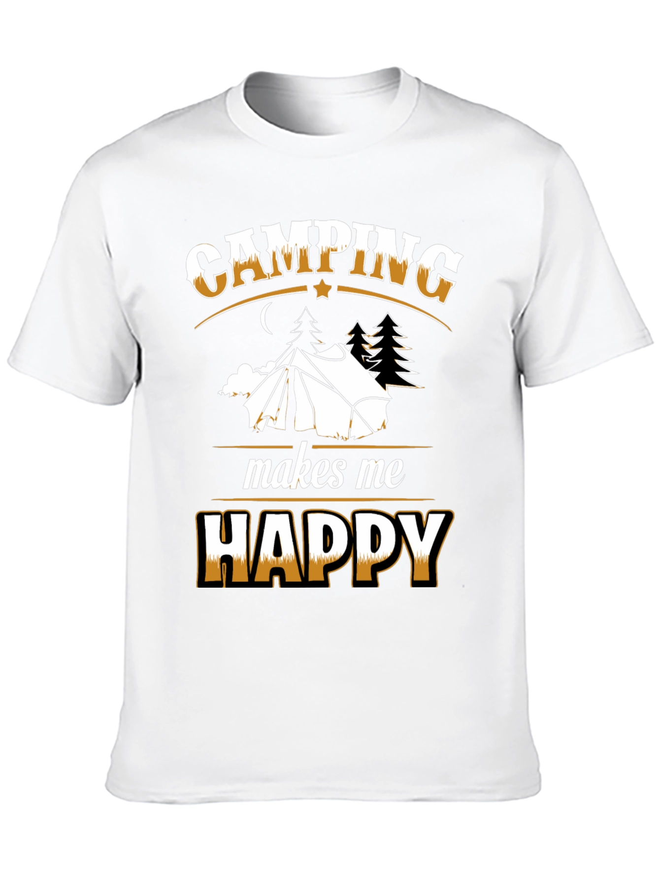 Black Camping Makes Me Happy Black T-Shirt view 10