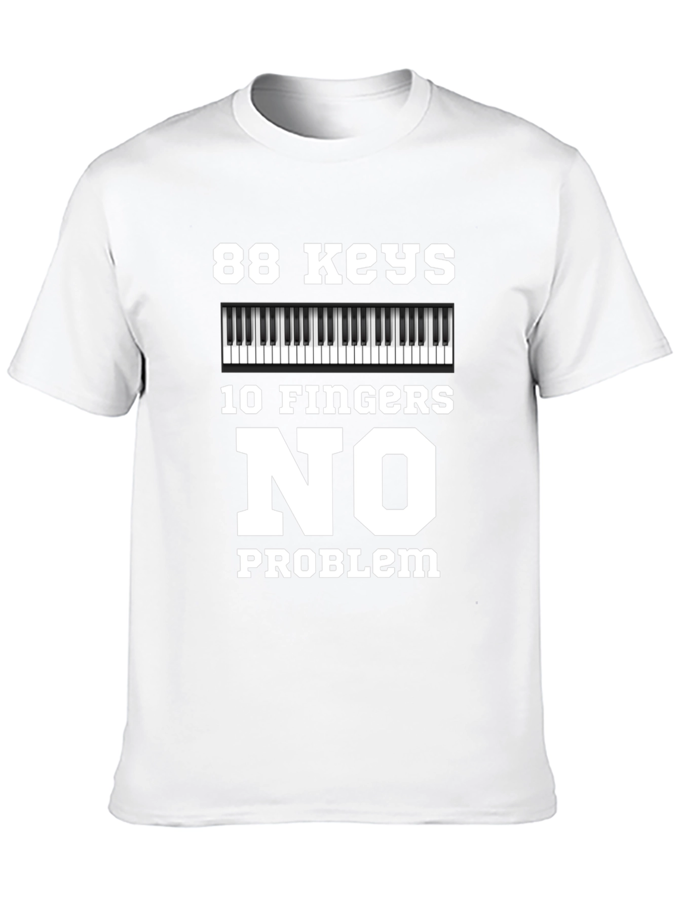 Black 88 Keys 10 Fingers No Problem Graphic Tee view 10