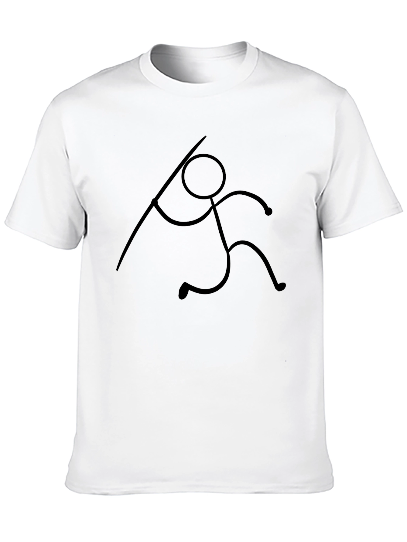 Black Stick Figure Javelin Thrower Black T-Shirt view 10