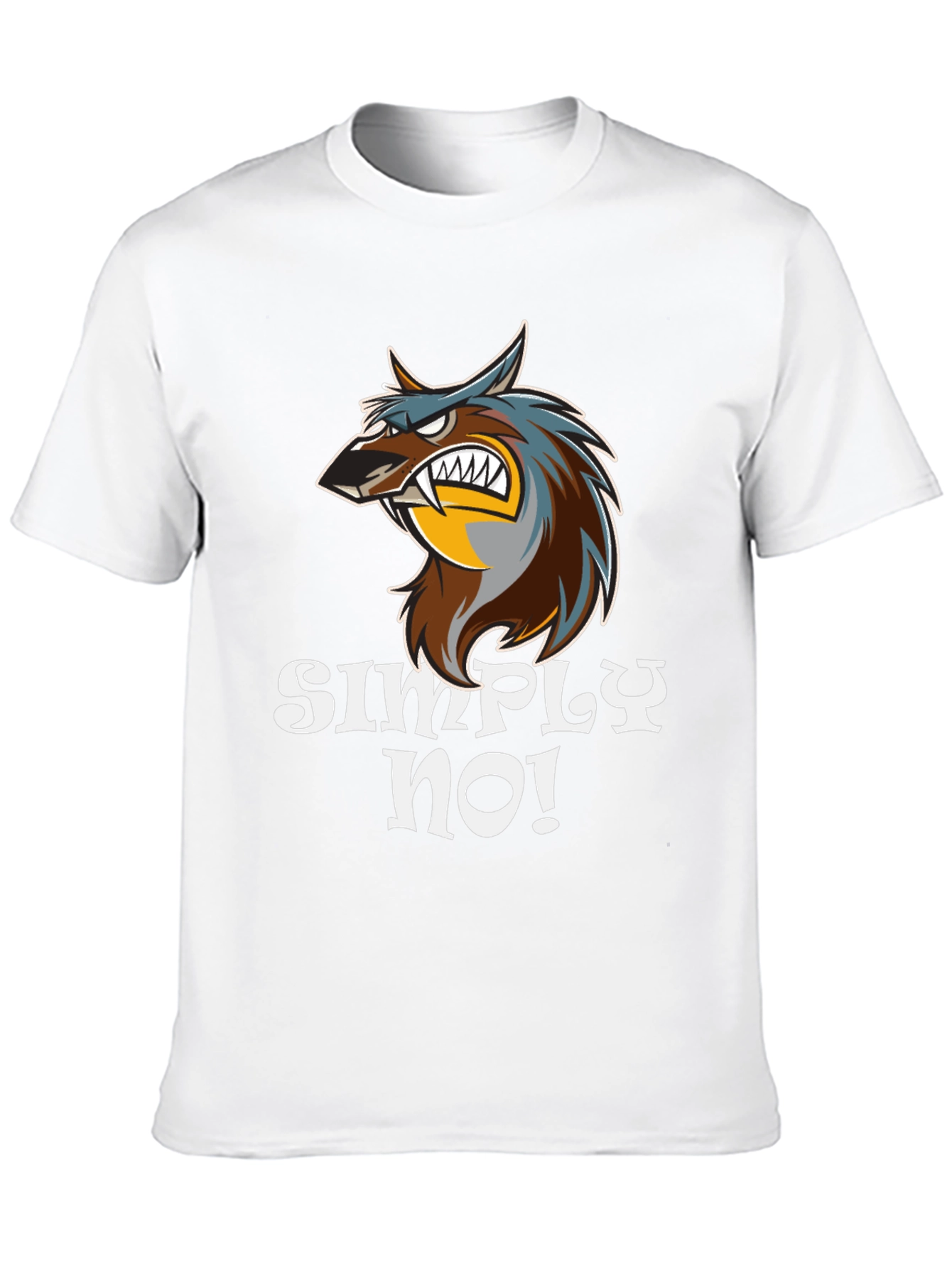 Black Simply No! Graphic Tee - Angry Wolf Design view 10