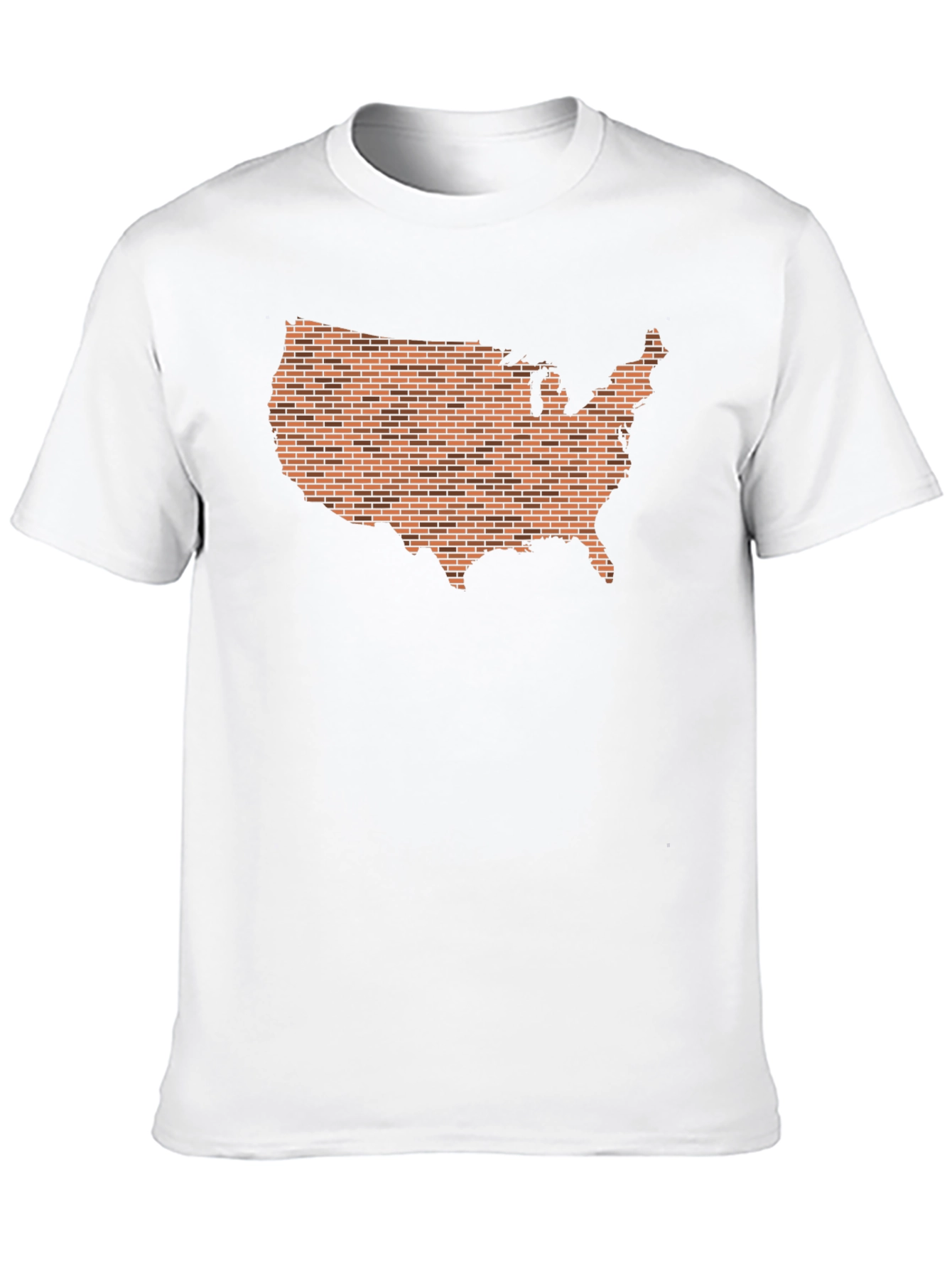 Black USA Brick Design T-Shirt - Black Graphic Tee view 10