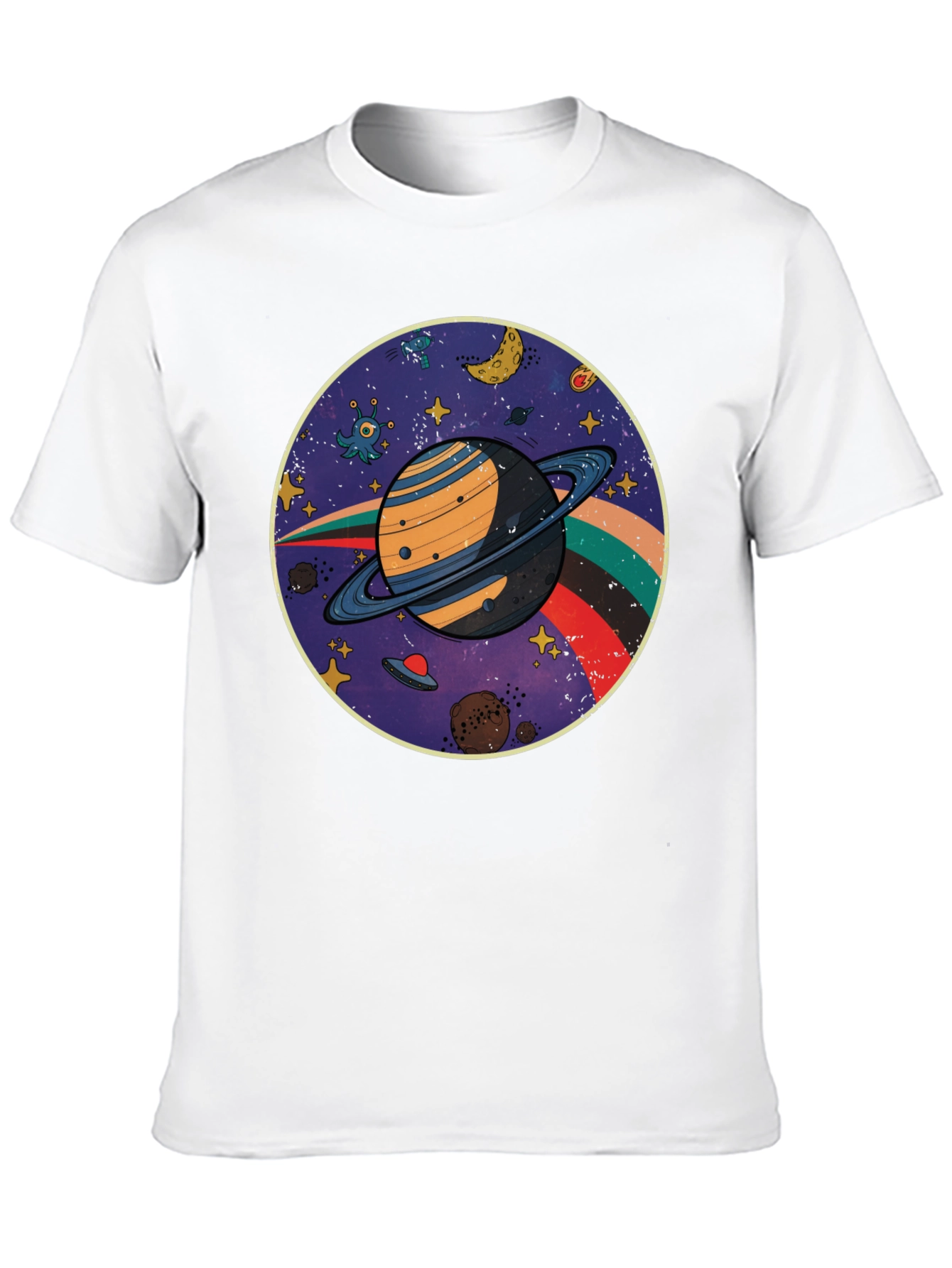Black Retro Planet T-Shirt view 10