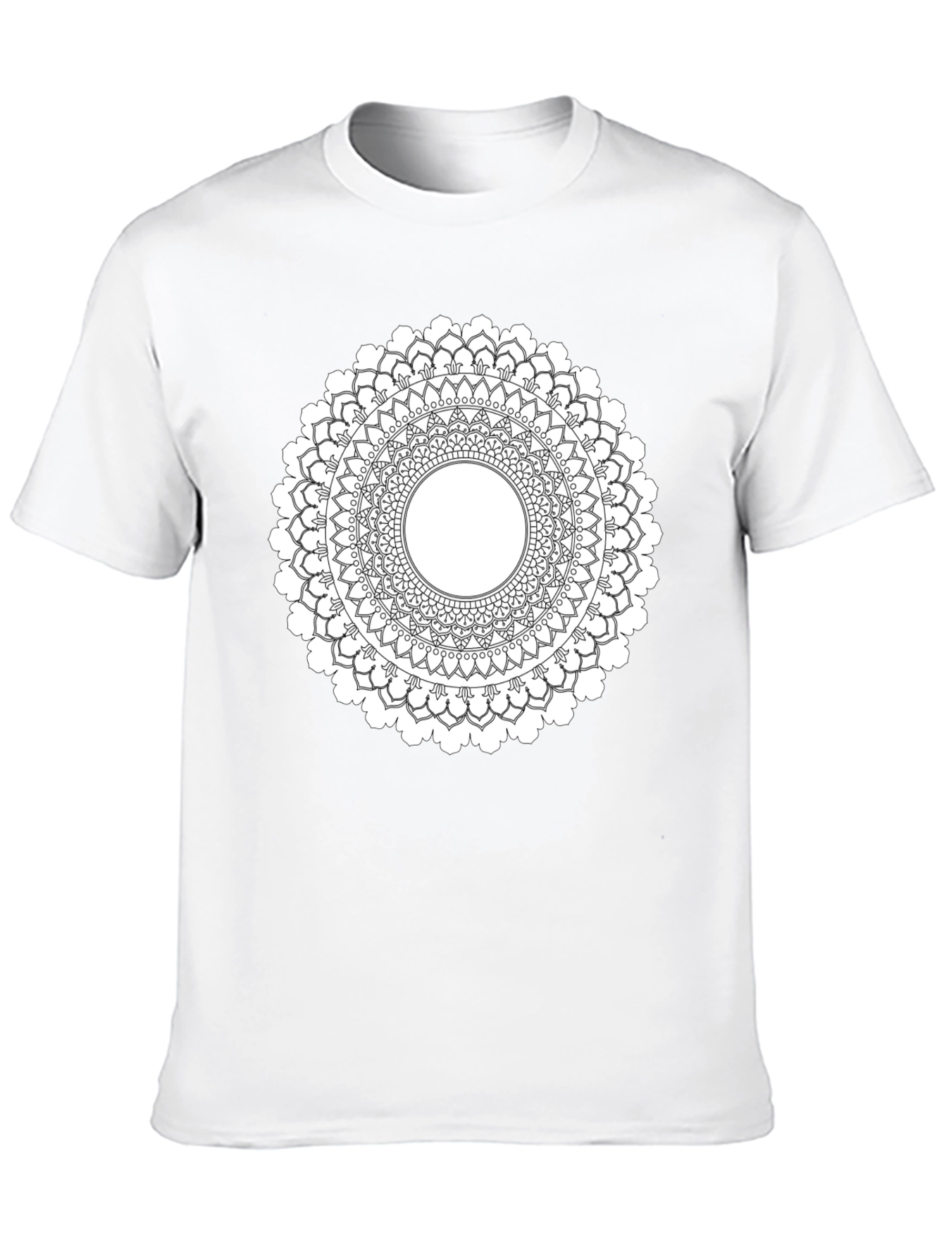 Black Black Mandala T-Shirt - Geometric Pattern view 10