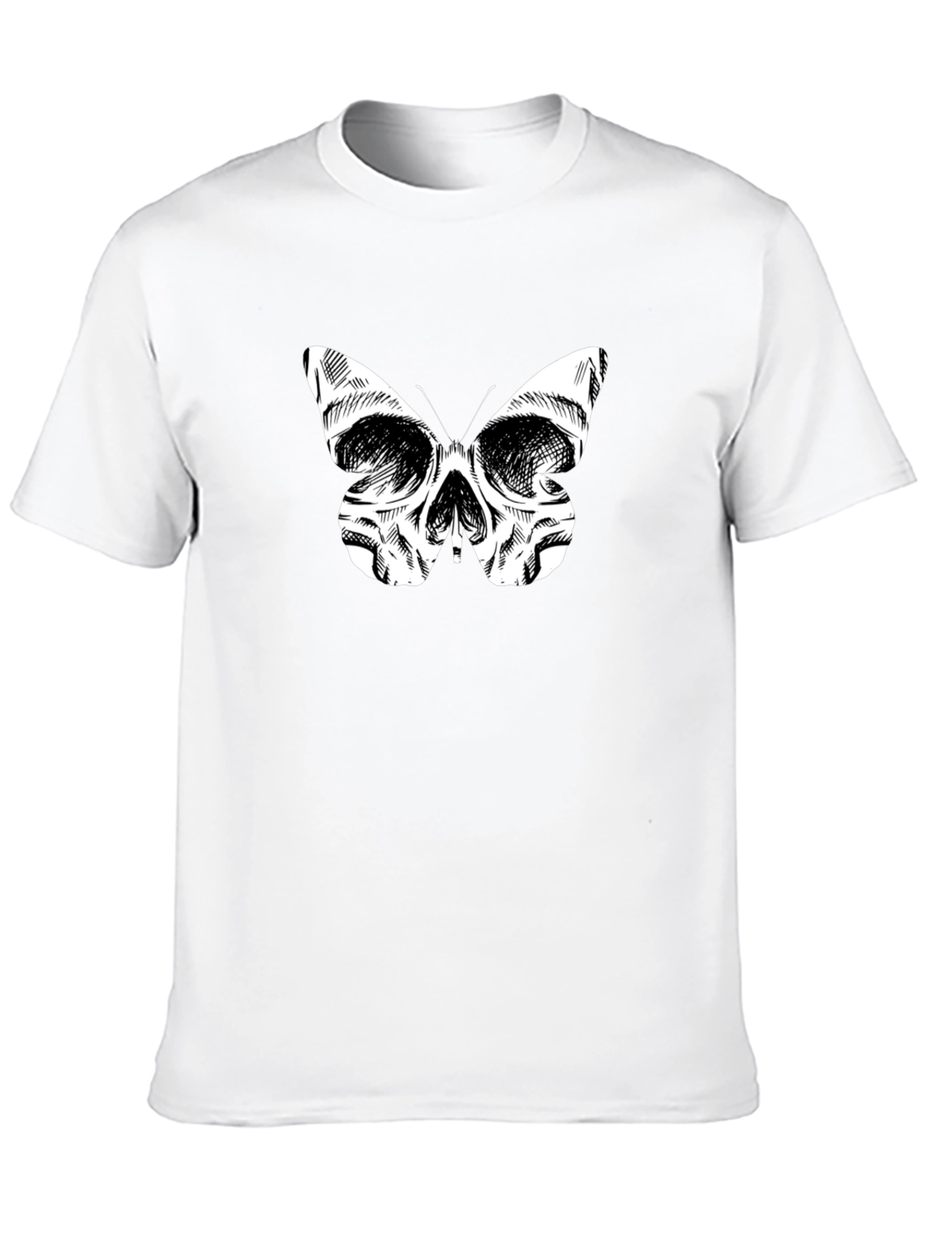 Black Skull Butterfly Graphic Tee - Men's Black T-Shirt view 10