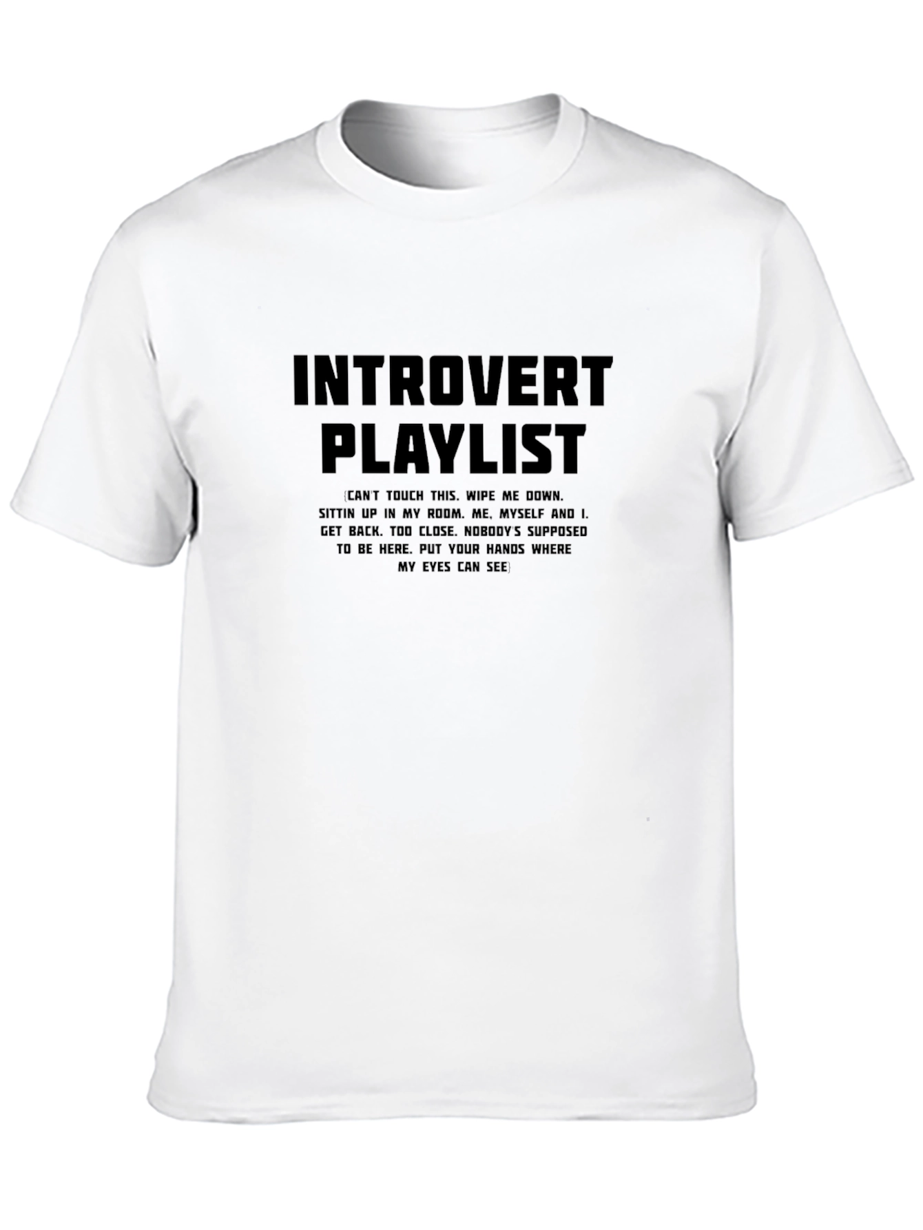 Black Introvert Playlist Graphic Tee - Black view 10