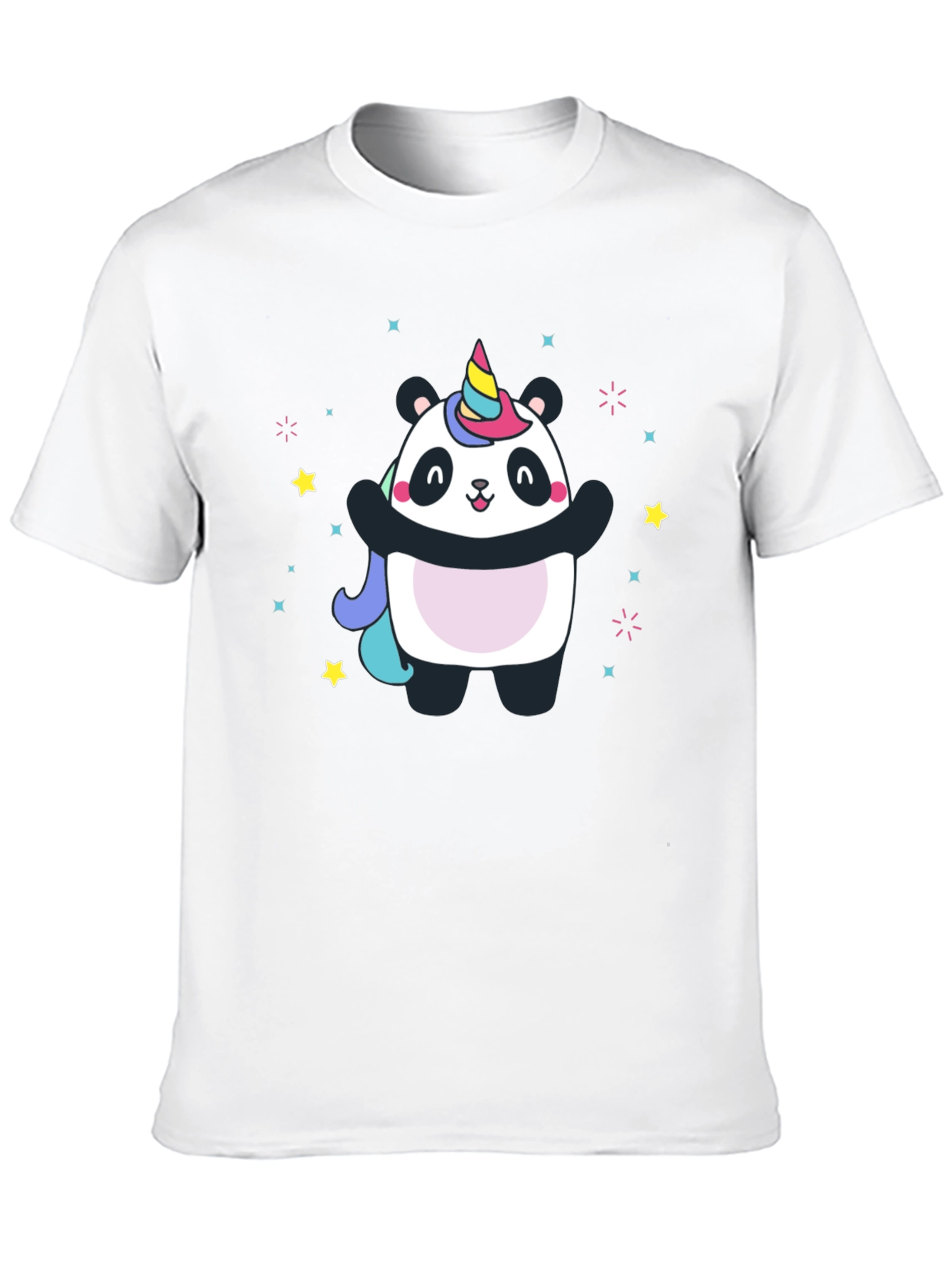 Black Panda Unicorn Graphic Tee - Men's Black T-Shirt view 10