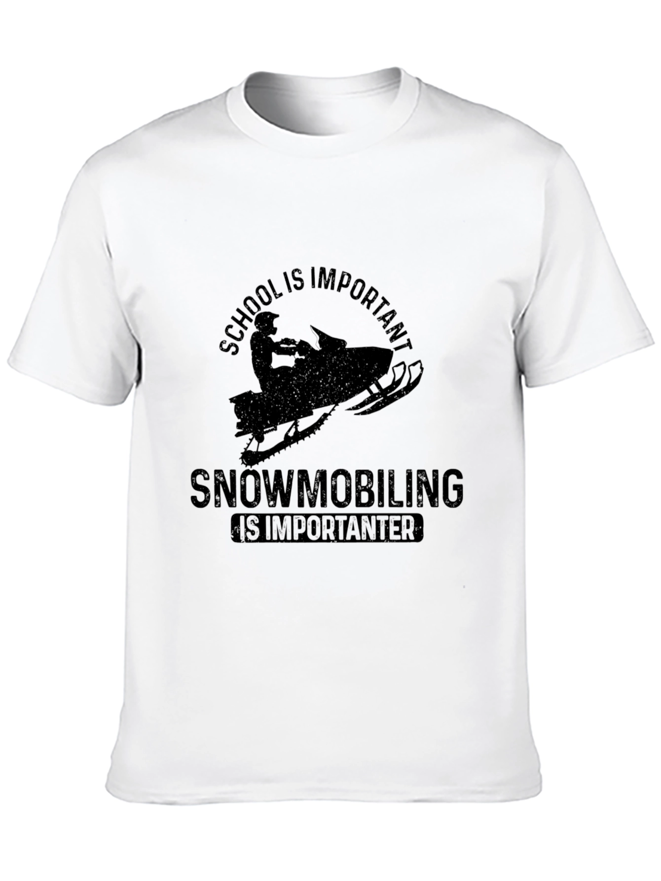 Black Snowmobiling Is Importanter T-Shirt view 10