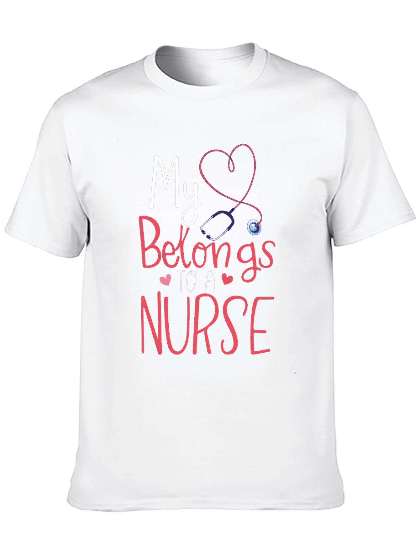Black My Heart Belongs To A Nurse T-Shirt view 10