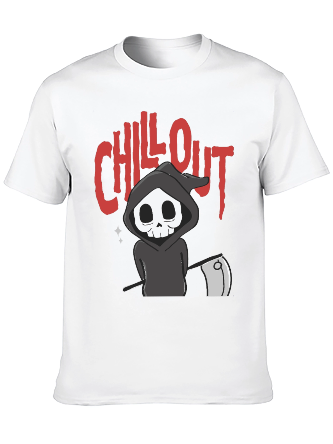 Black Chill Out Grim Reaper Graphic T-Shirt view 10