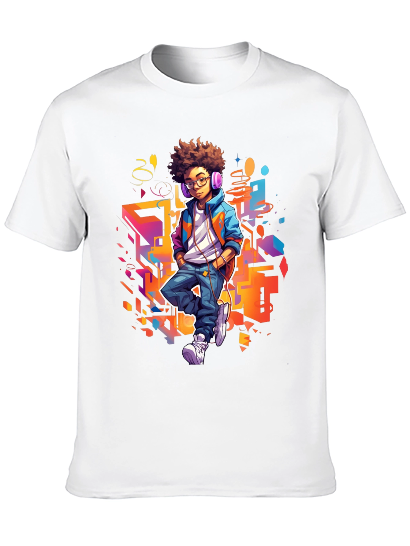Black Urban Kid Graphic Tee - Cool Youthful Style view 10