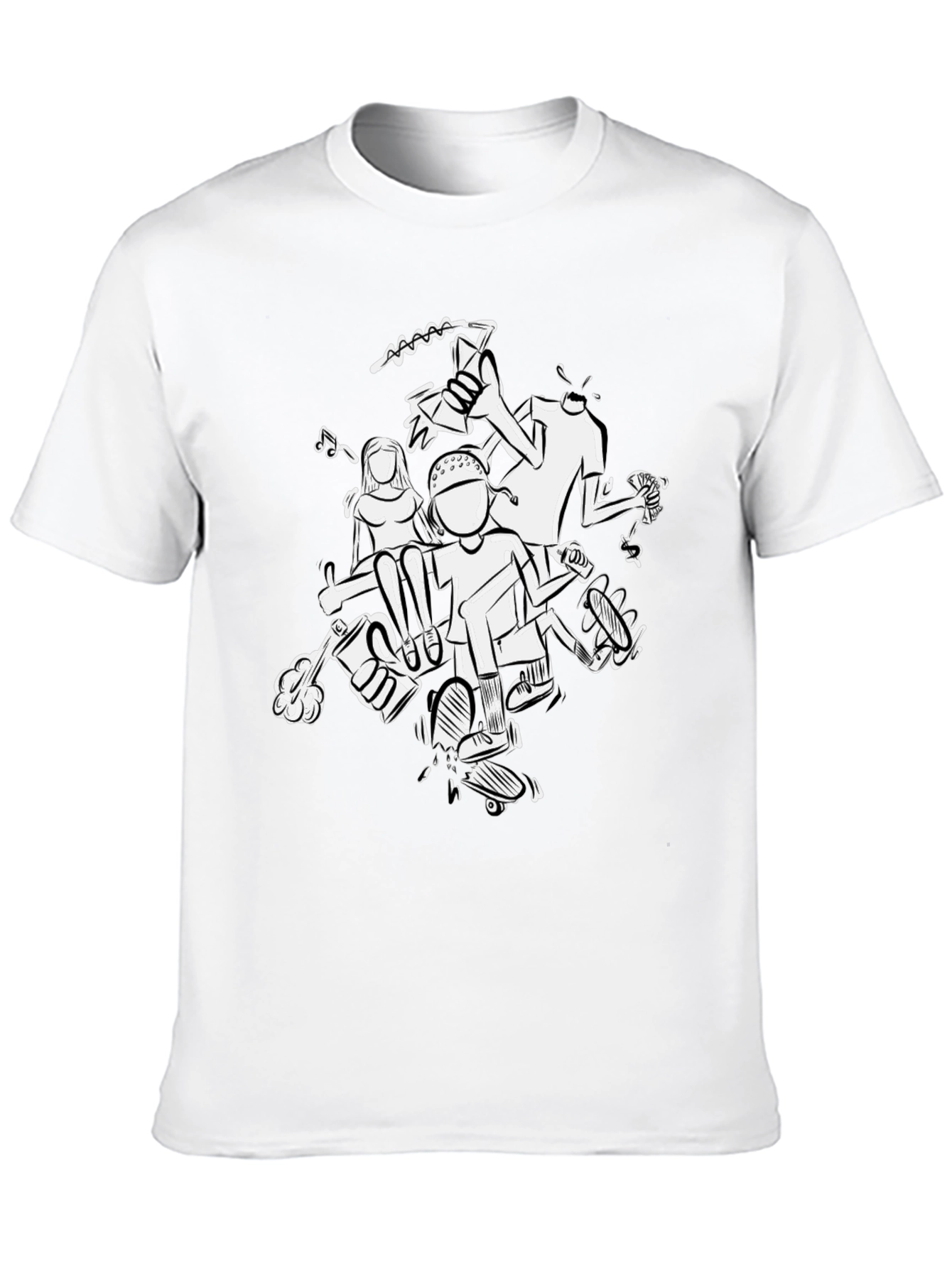 Black Illustrated Graphic Black Tee view 10