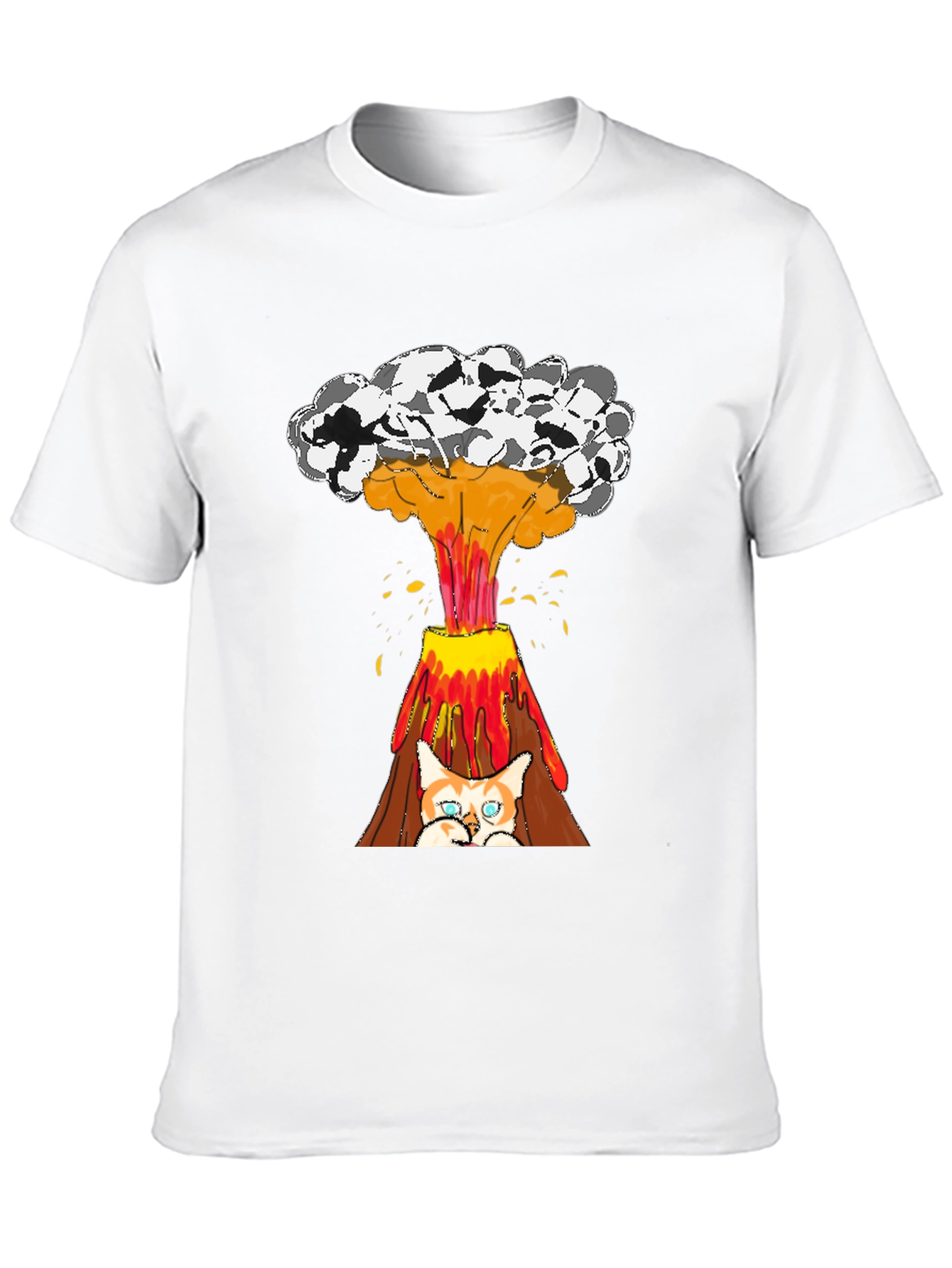Black Cat Volcano T-Shirt - Explosive Style view 10