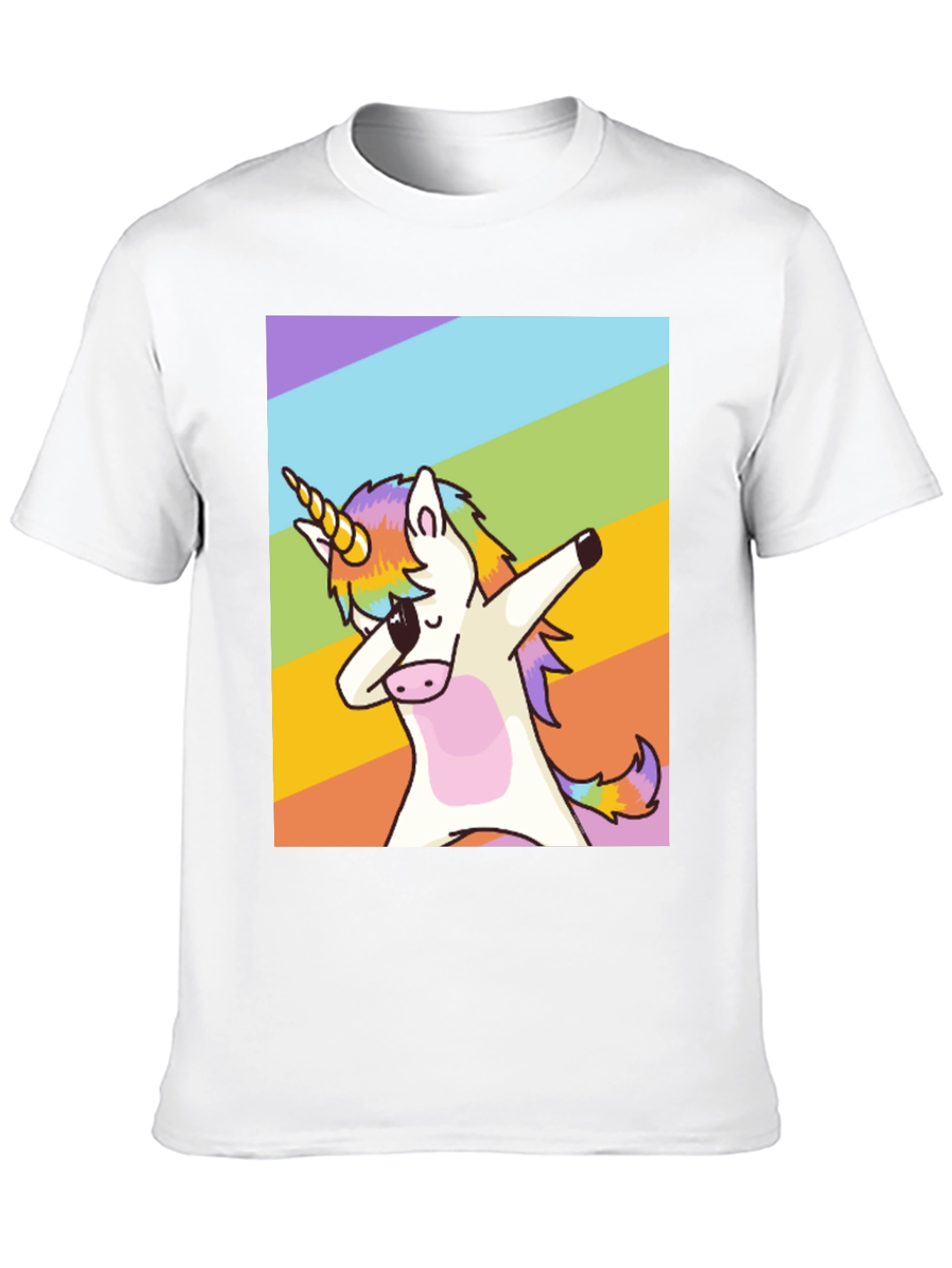 Black Dabbing Unicorn Rainbow T-Shirt - Fun & Unique Style view 10
