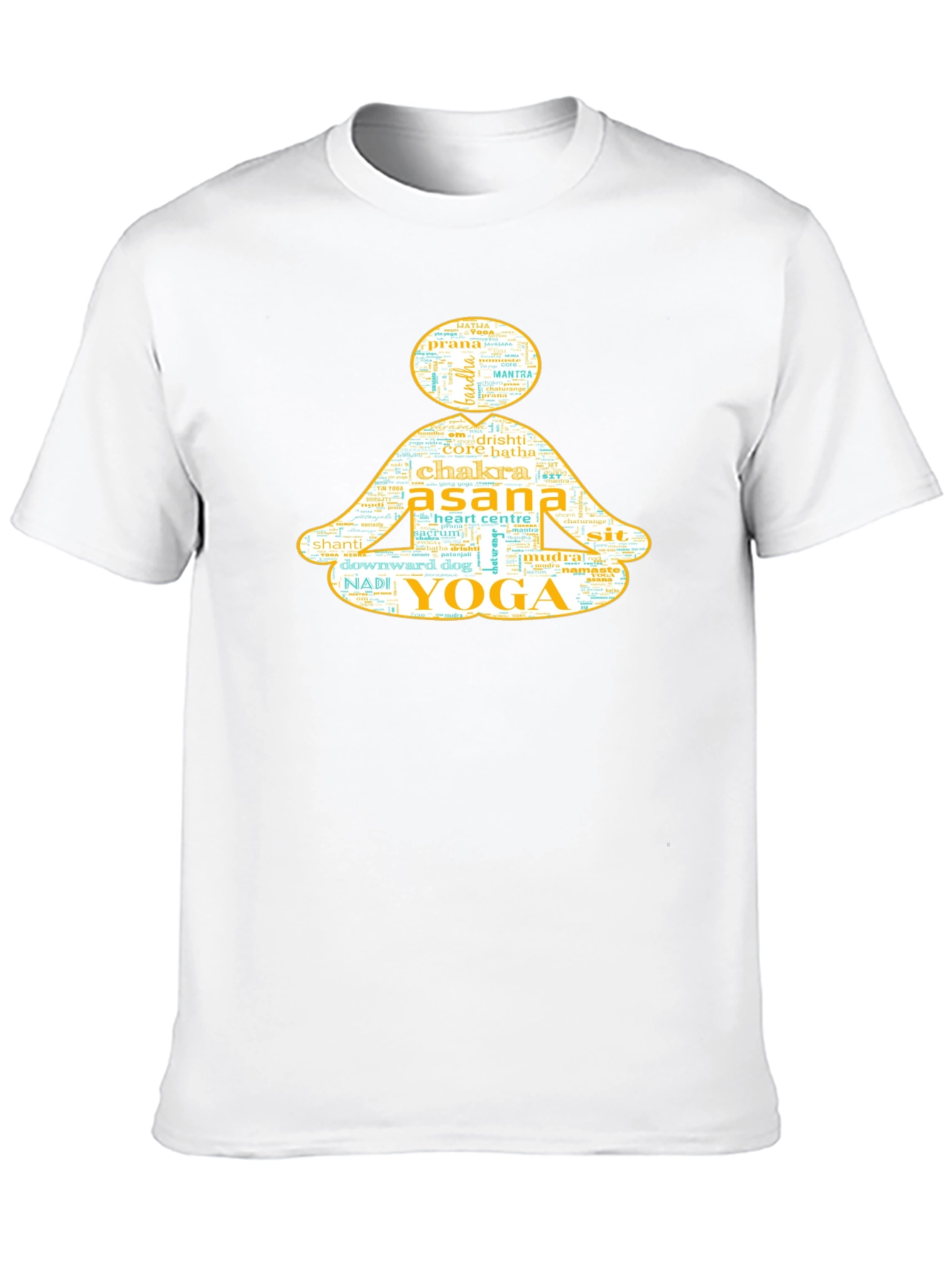 Black Yoga Pose Word Art Graphic T-Shirt view 10