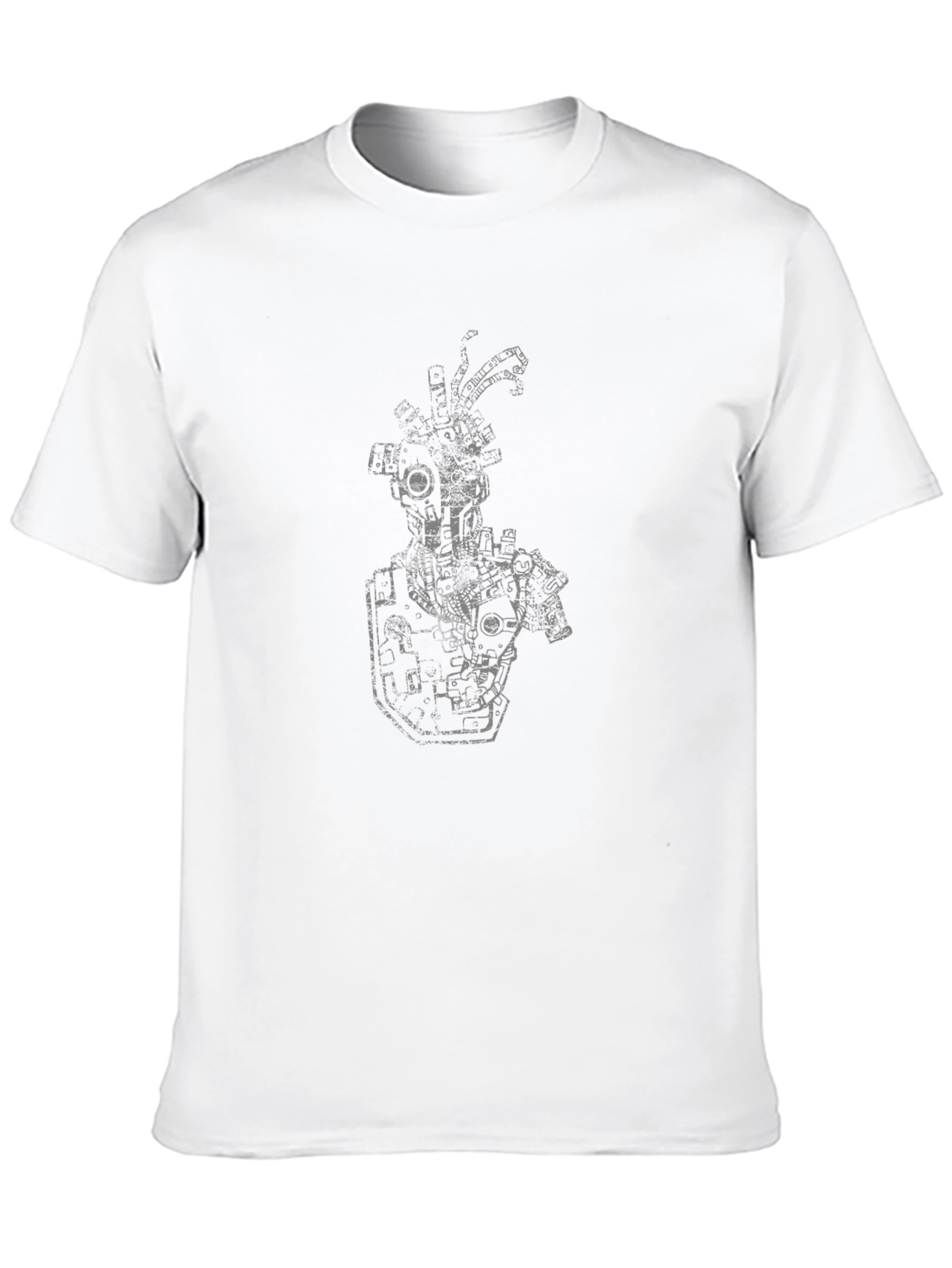 Black Black T-Shirt with Mechanical Robot Print view 10
